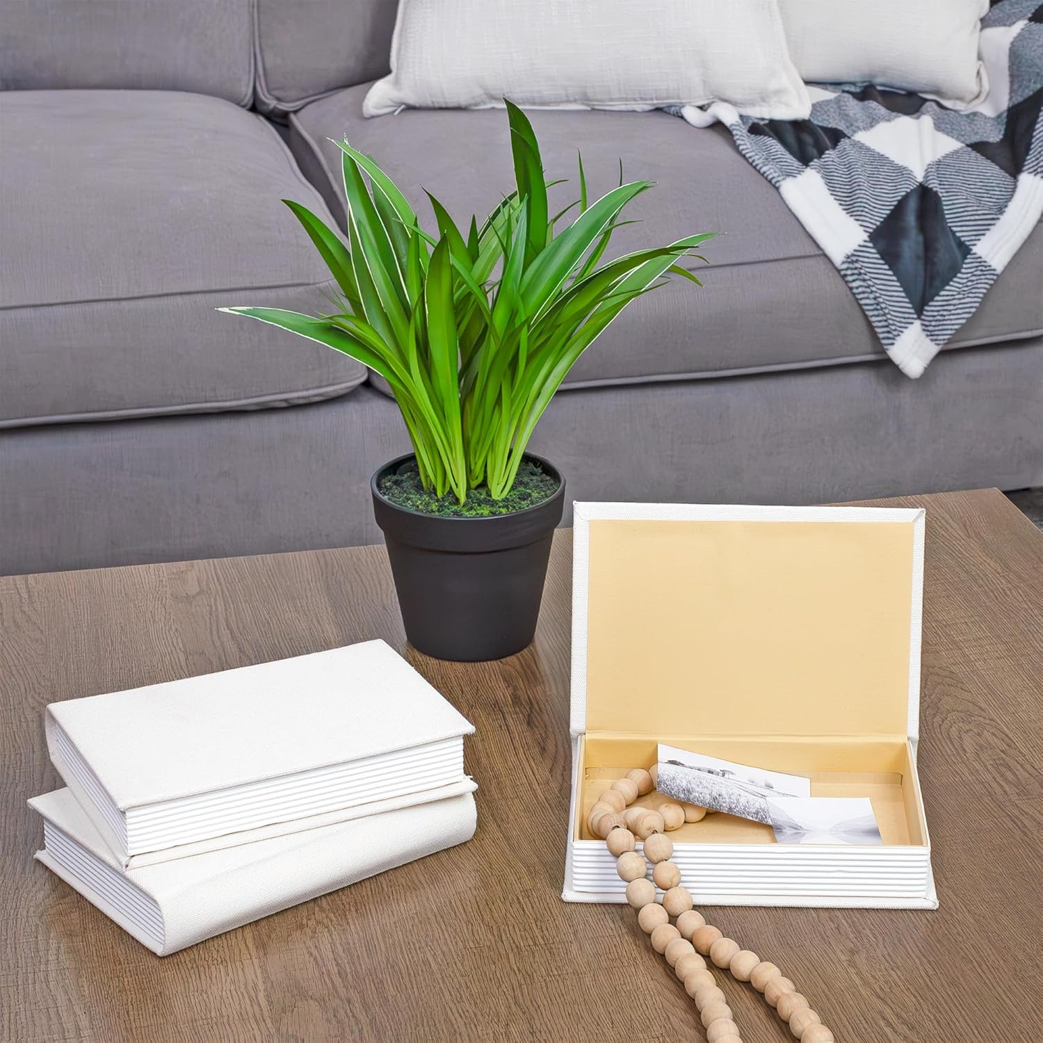 Auldhome Faux Book Stack (Cream); Blank Set of 3 Decorative Books for DIY Crafts and Home Decor image number 6