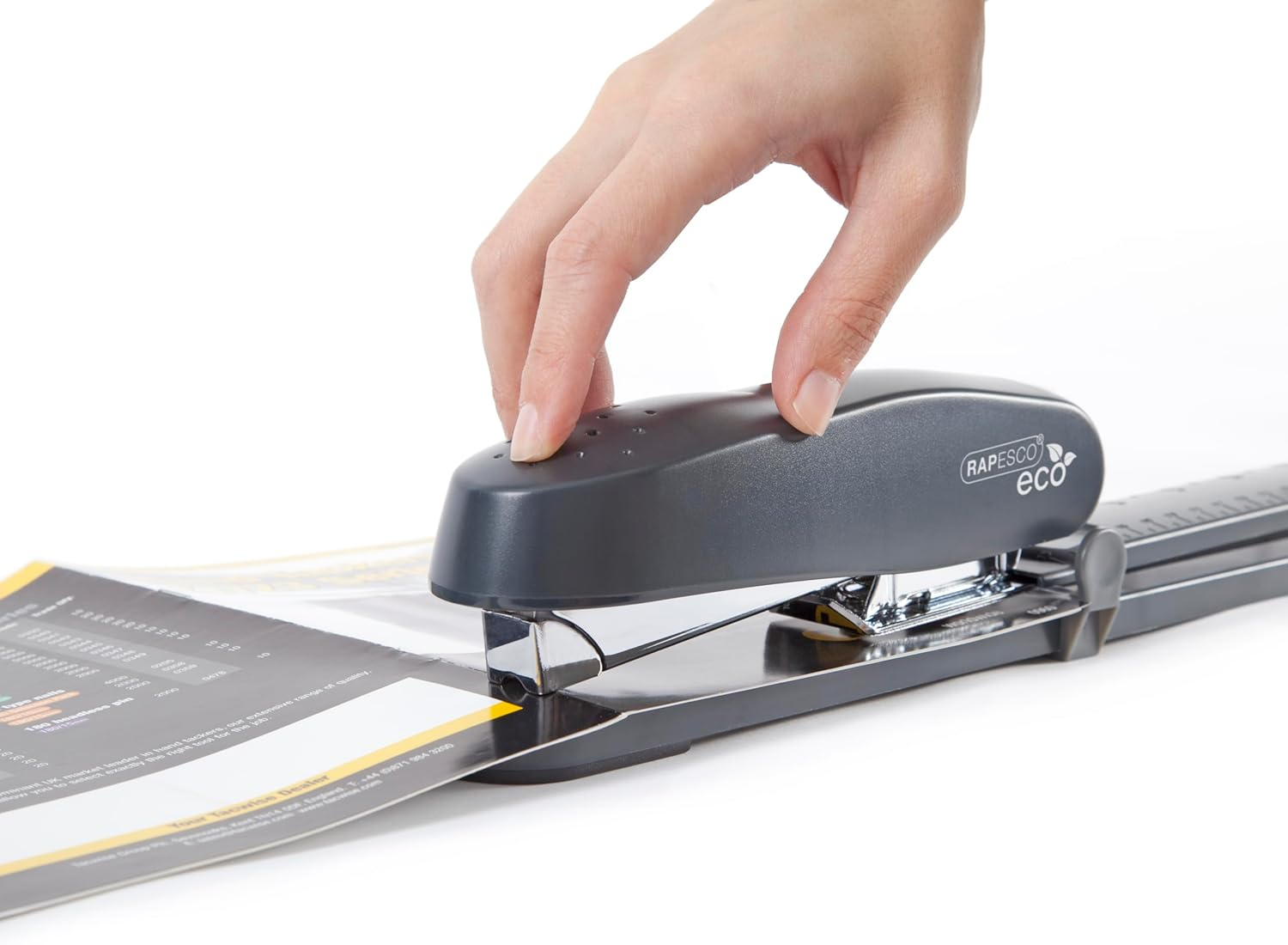 Rapesco 1480 ECO 790 Heavy Duty Long Arm Stapler with 2000 Staples, 50 Sheet Capacity, Charcoal - Charcoal image number 3