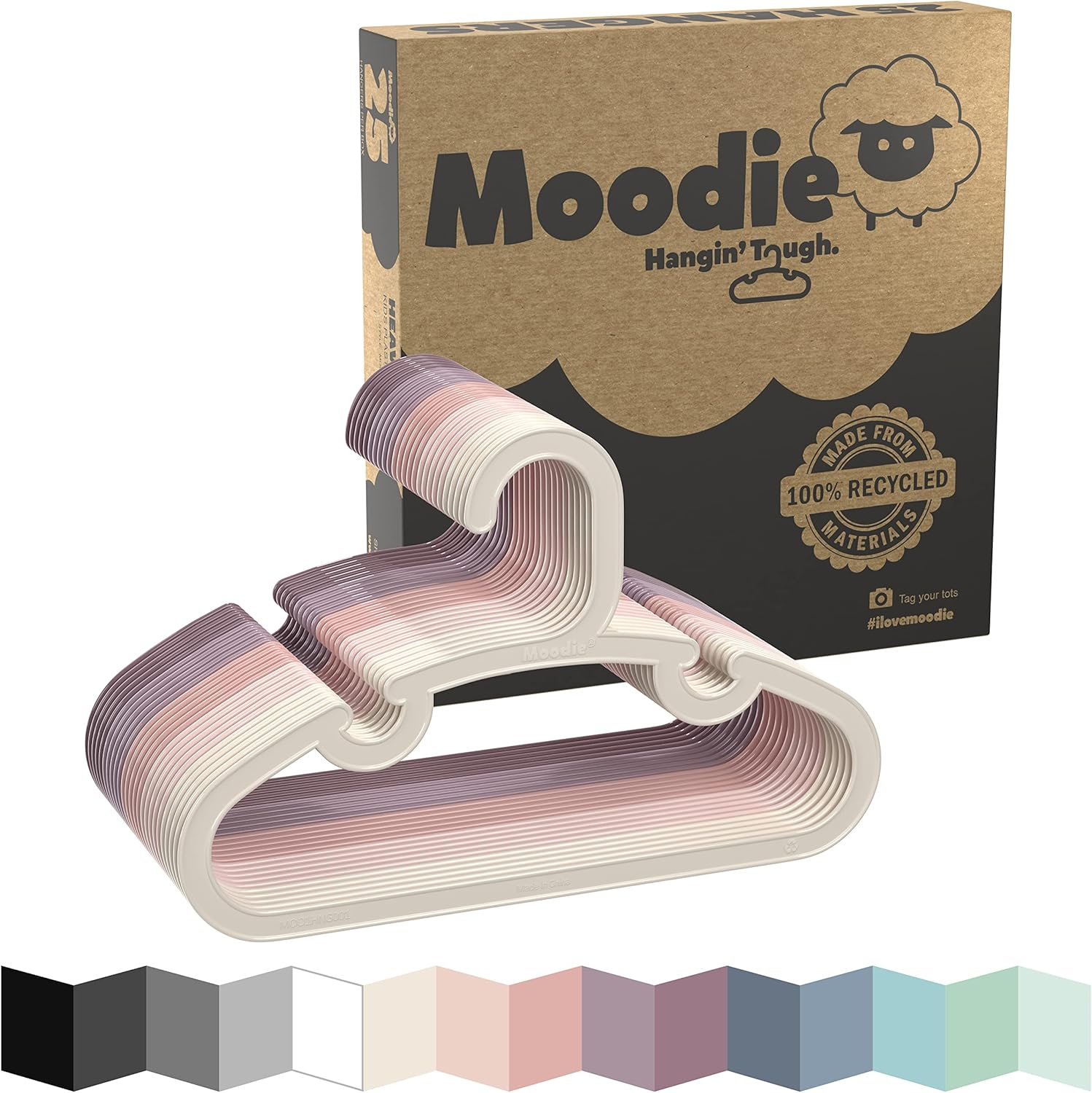 Recycled Plastic Kids Hangers | 13.5" Heavy Duty Kids Clothes Hangers | Bulk Pack Childrens Hangers, Large Child Hangers | Toddler Hangers (2-12Yrs | 25 Pack, Blues)