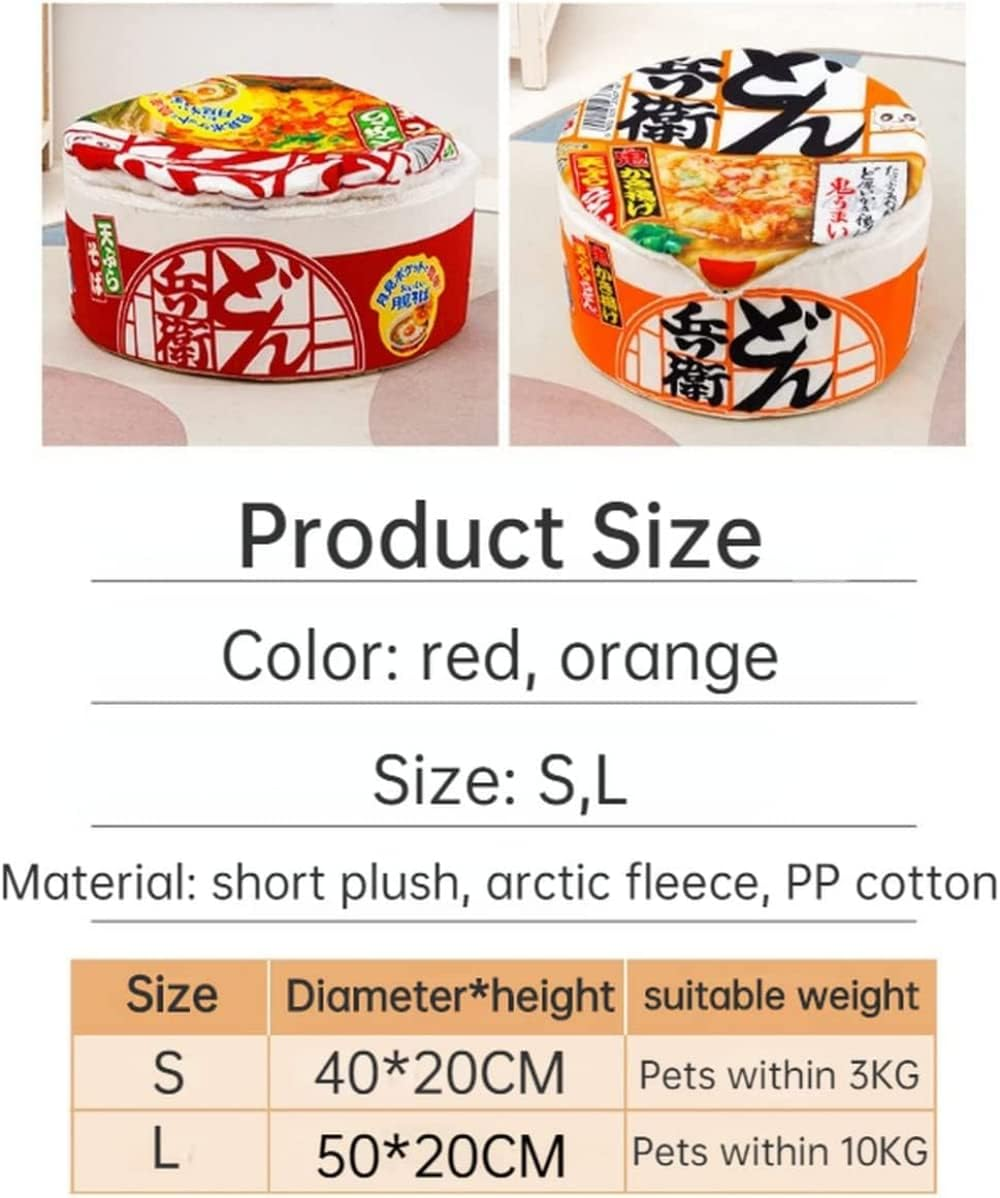 Cat Nest Instant Noodle Shape Cat House Cat Sofa Bed Cute and Comfortable Pet Cat House Detachable Multifunctional Soft Pet Bed Suitable for Cats and Dogs Applicable to All Seasons (S,Orange) - Pink image number 3