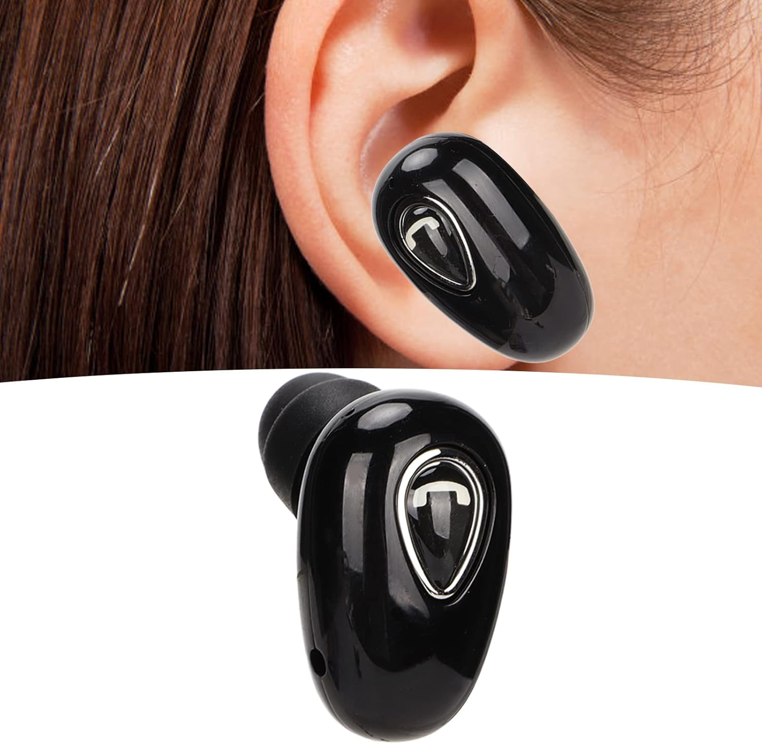 Lazmin112 YX01 Single Bluetooth Earbuds, Wireless In-Ear Headphones with Noise Reduction Microphone, Portable, Comfortable Fit, USB Charging, Black image number 4