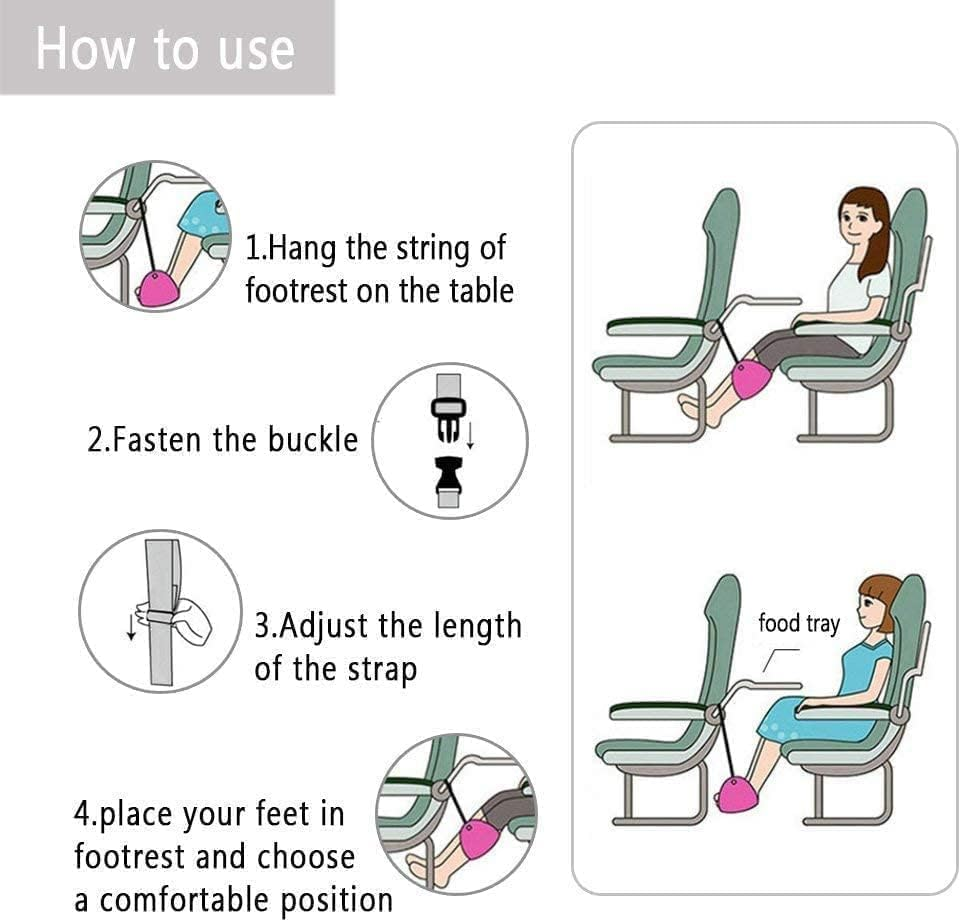Airplane Footrest - Best Travel Essential, Airplane Travel Accessories, Portable Plane Leg Rest, Provides Relaxation and Comfortable for Long Flight (Sponge) image number 1