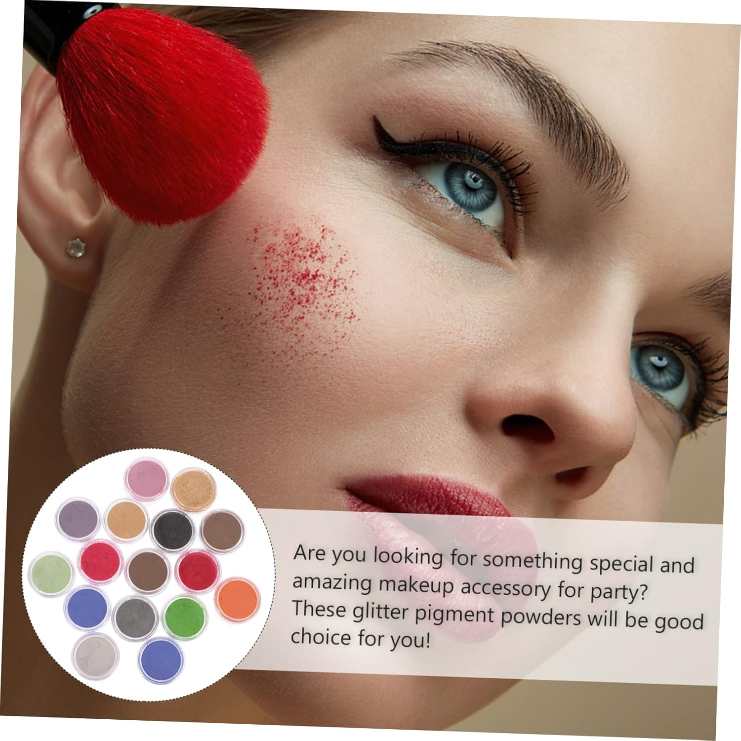 HEALSOPTHY 16Pcs Fine Craft Glitter Powder Pigment Colors Face Glitter Nail Art Powder Chunky Black image number 3