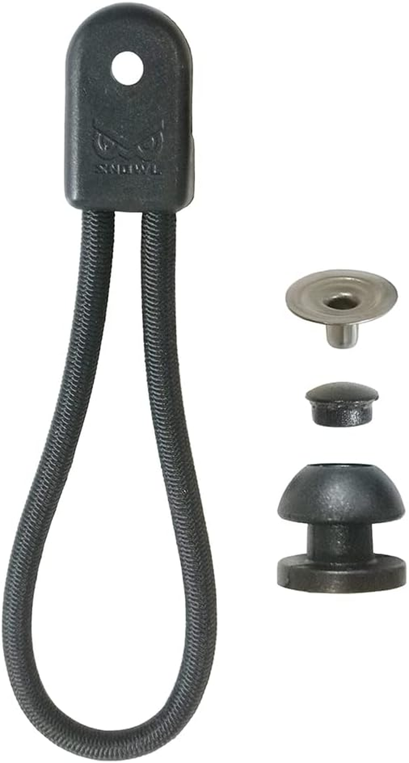 UP100 10 Sets Stayput Shock Cord Loop Bungee Clip Pull Tie down Tarp Canvas Knobs for Marine Truck Car RV Boat Covers (Black)