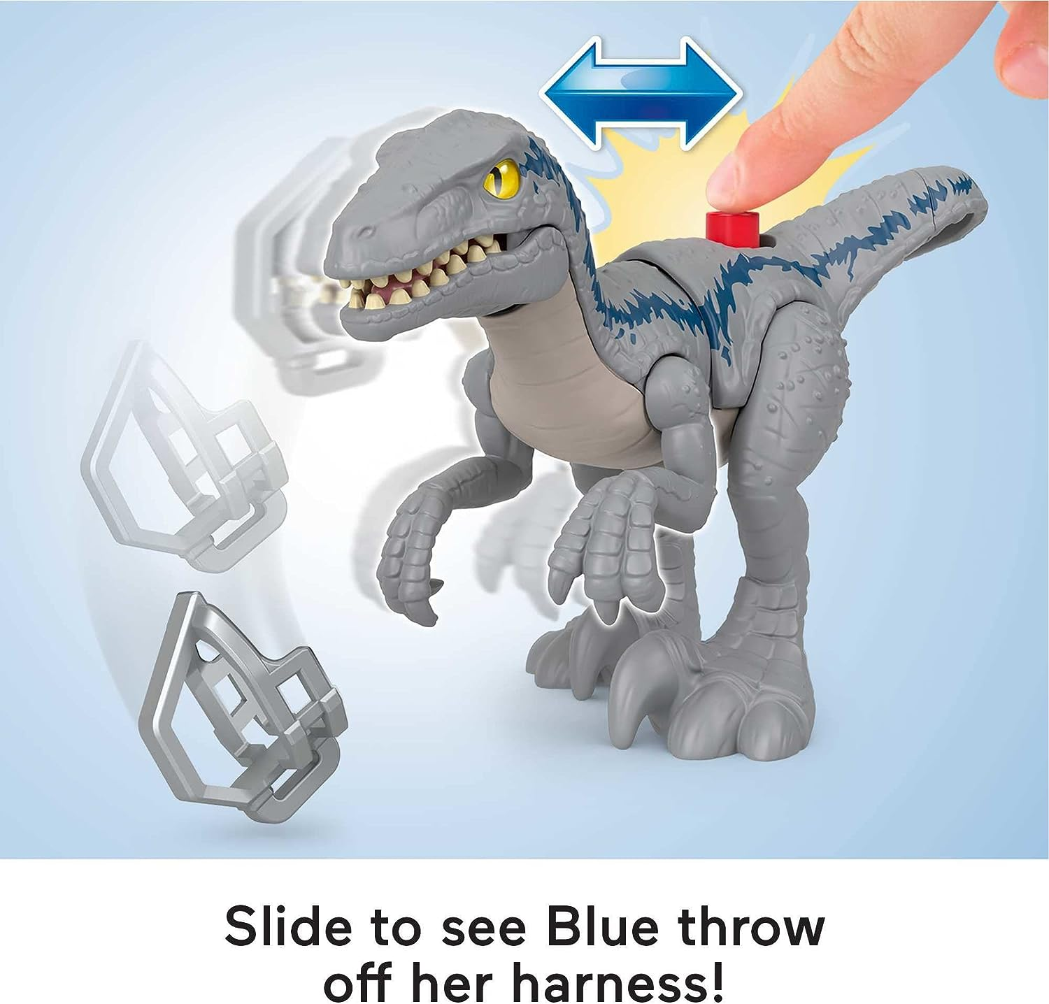 Fisher-Price Imaginext Jurassic World Dominion Dinosaur Toy Set with Blue and Owen Grady for Preschool Pretend Play, Breakout Blue image number 2
