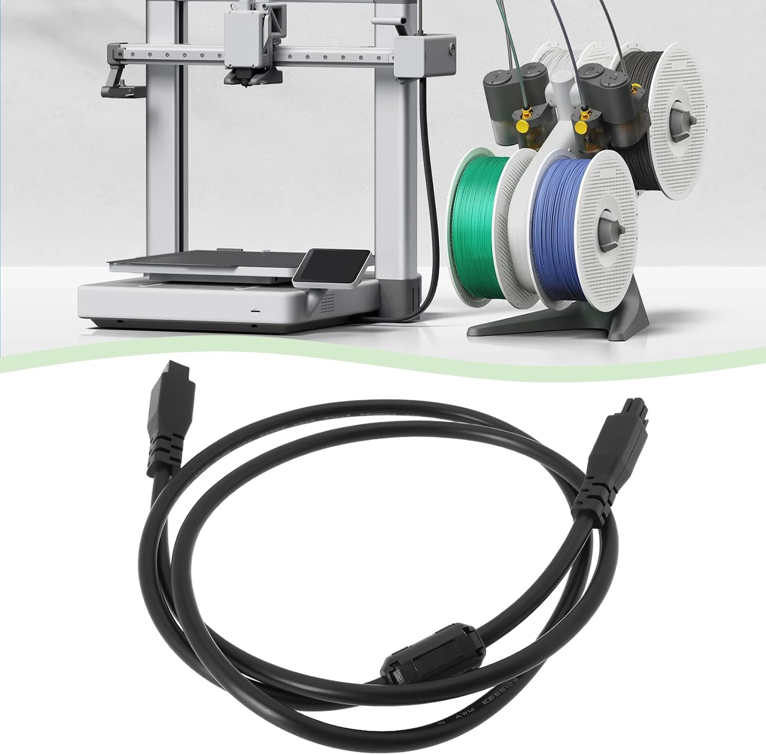 YINETTECH 1PC 4-Pin 3D Printer Extension Cable with Magnetic Ring Compatible with Bambu Lab A1 Compatible with A1 Mini AMS Lite Length 1M 3D Printer Power Cable Black