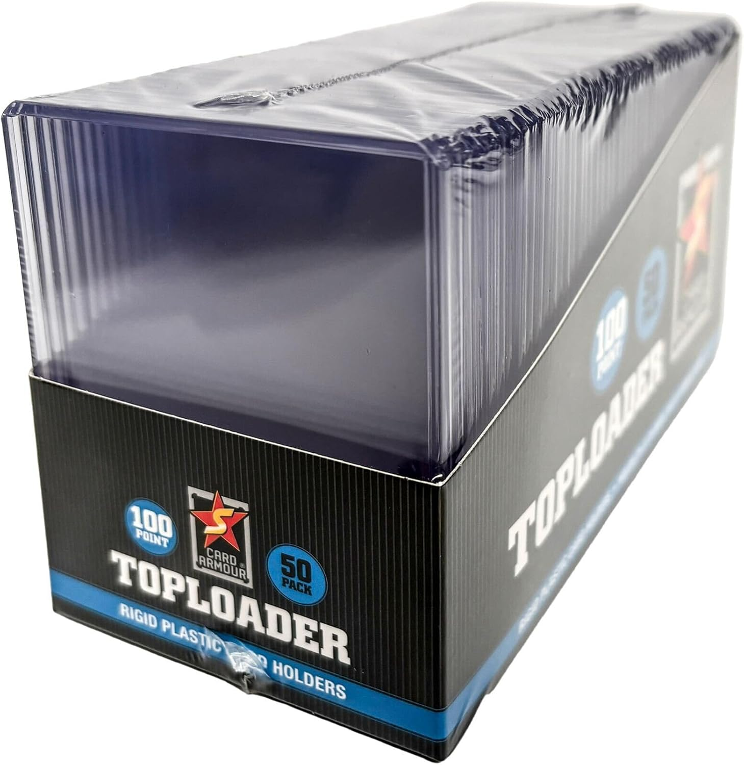 Card Armour 100Pt Toploaders (50 Pack) Protection for Thick Collectible Trading Cards