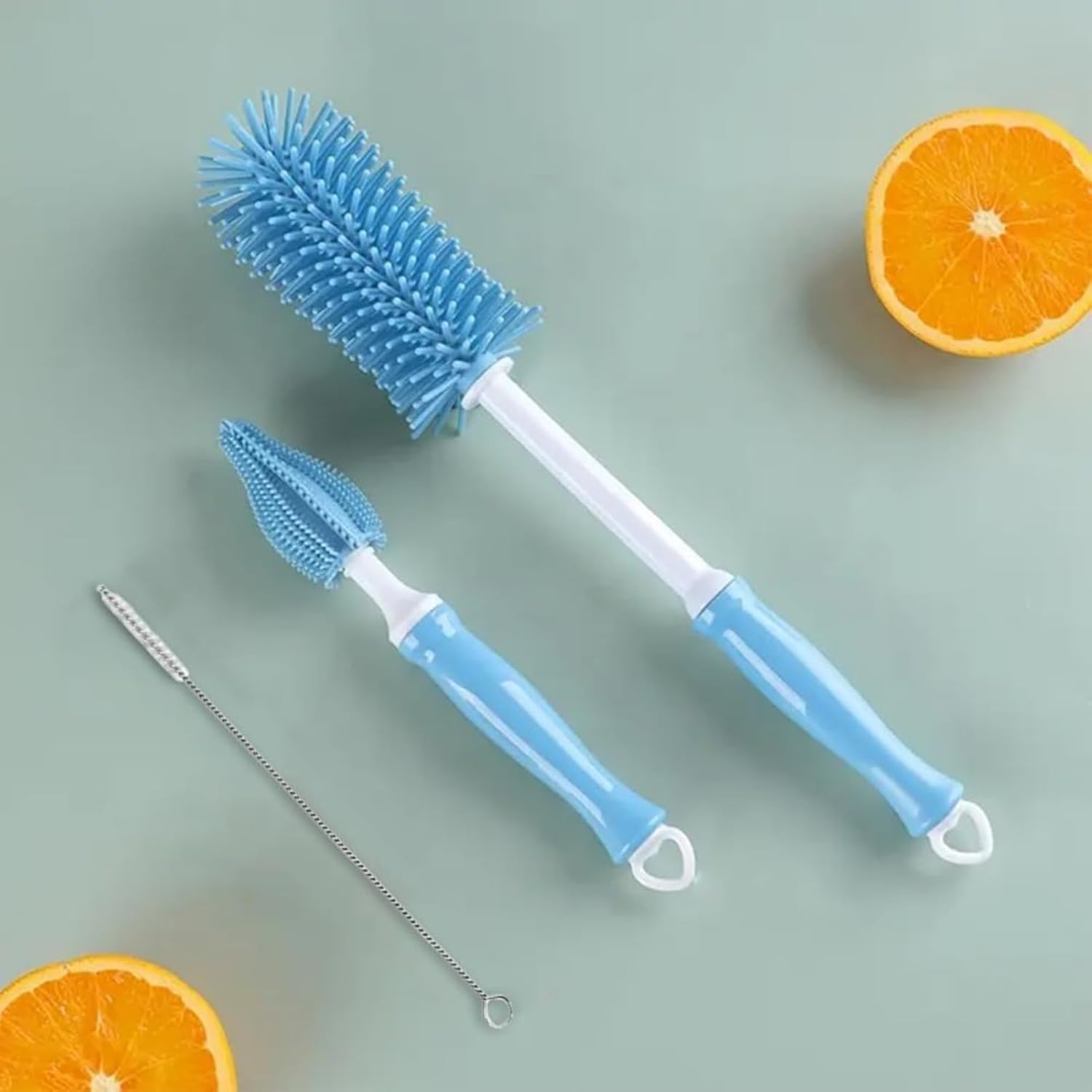 RODISHOMM Silicone Baby Bottle Brush Set, Long Handle Bottle Cleaner for Baby Bottles, Tea Strainers, Glasses & Small Opening Bottles image number 1