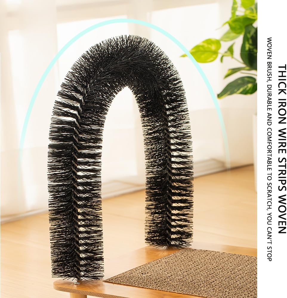 MUSONG Cat Scratching Post and Toy Set &ndash; Corrugated Paper Cat Scratch Pad, Indoor Cat Scratcher Tower with Ball and Toys, Carpet Scratch Pad & Self-Grooming Massager for Cats image number 3