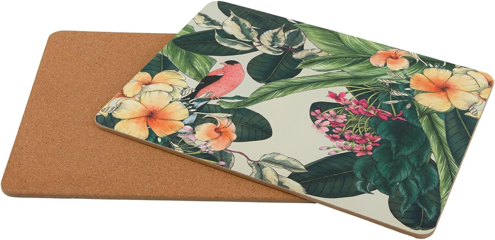 Maxwell & Williams the Blck Pen Frangipani Cork Back Placemat 34X26.5Cm Set of 4 Gift Boxed image number 2