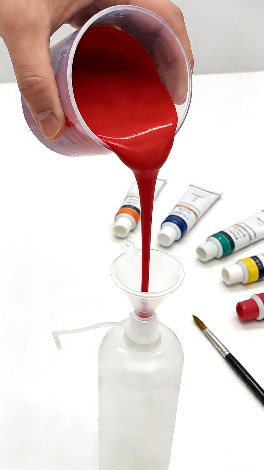 5 Pcs Needle Tip Bottle,4 Ounce Precision Glue Applicator Bottlesfor with 2 Mini Funnels for Crafts, Art, Resin, Slime, Diy(Multicolor Lids) image number 5