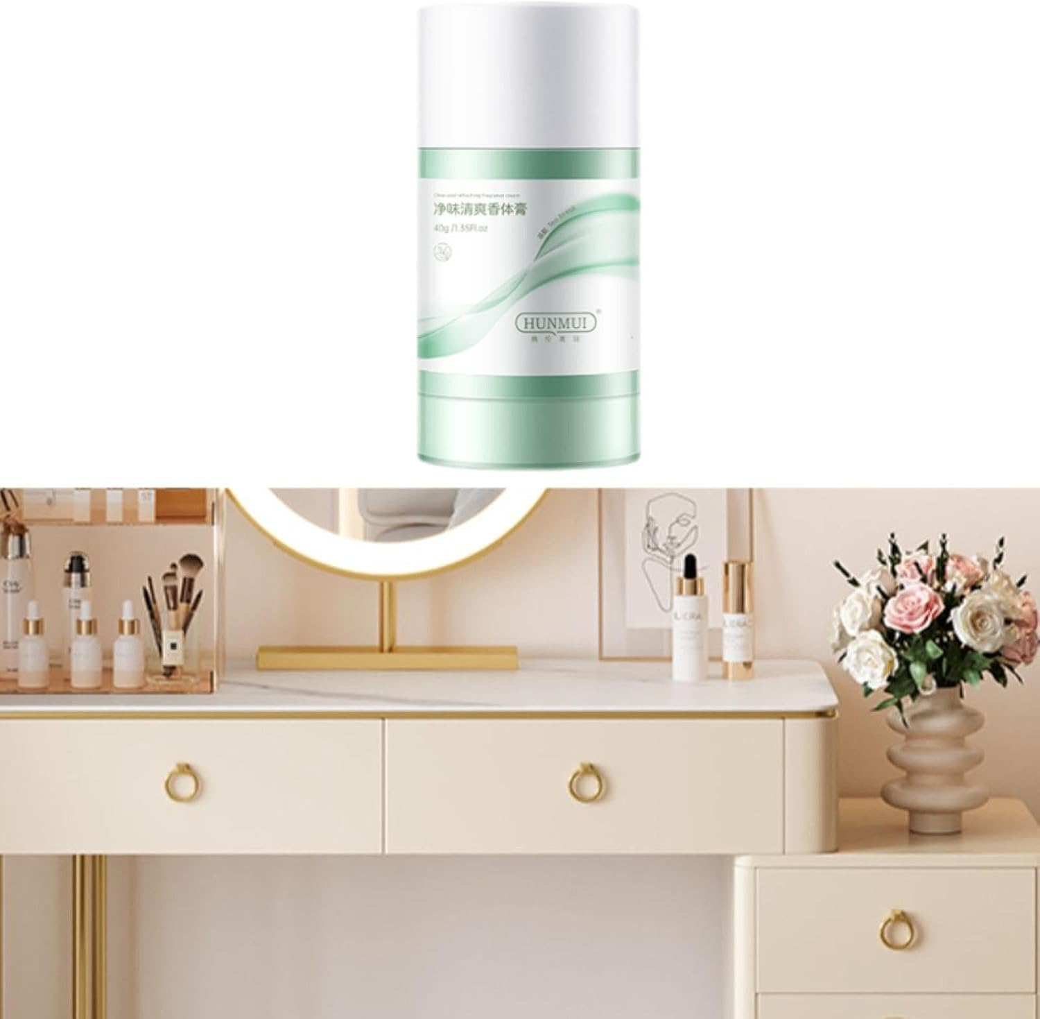 "Abbraccia" Solid Perfume Bar Solid Fragrance Deodorant Last Fragrance 40G Easy to Absorb Non Irritating Travel Perfume Balm Pocket, Green - Green image number 3