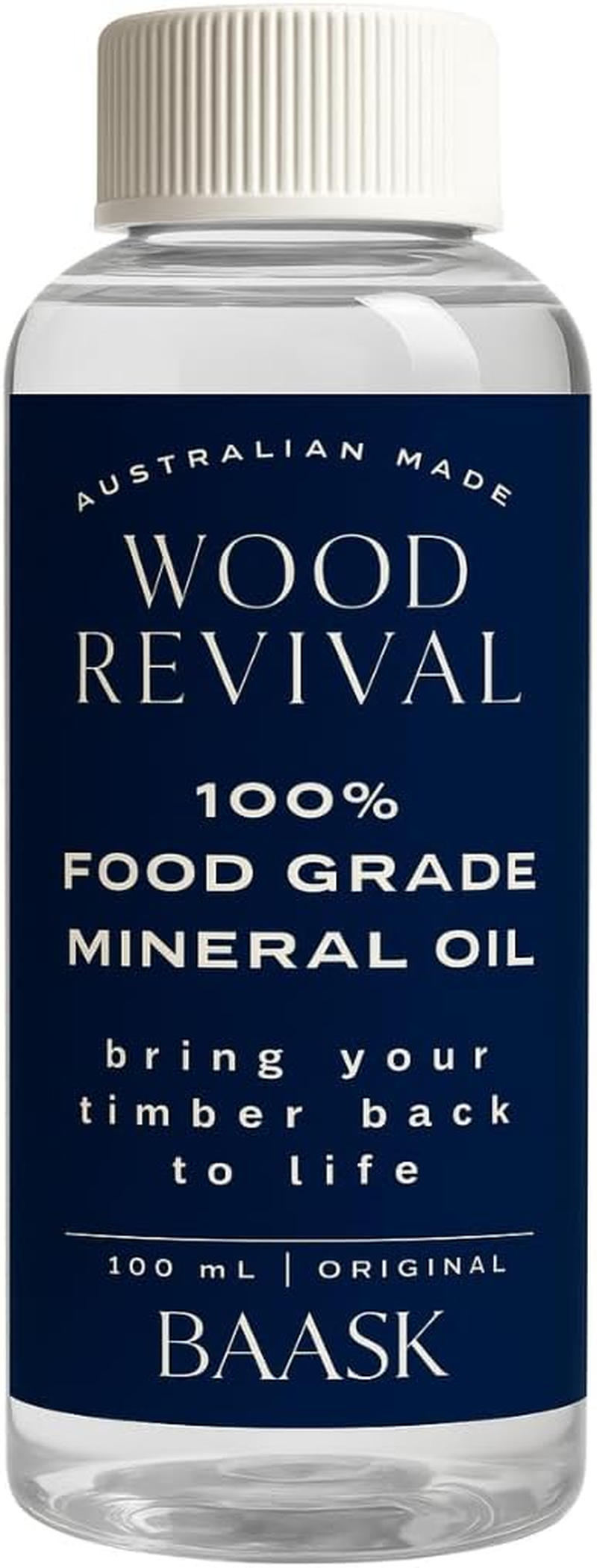 Chopping Board Oil 100Ml Food Grade Mineral Oil Made in Australia- Conditions & Protects Wooden Cutting Boards, Utensils and More by BAASK image number 1