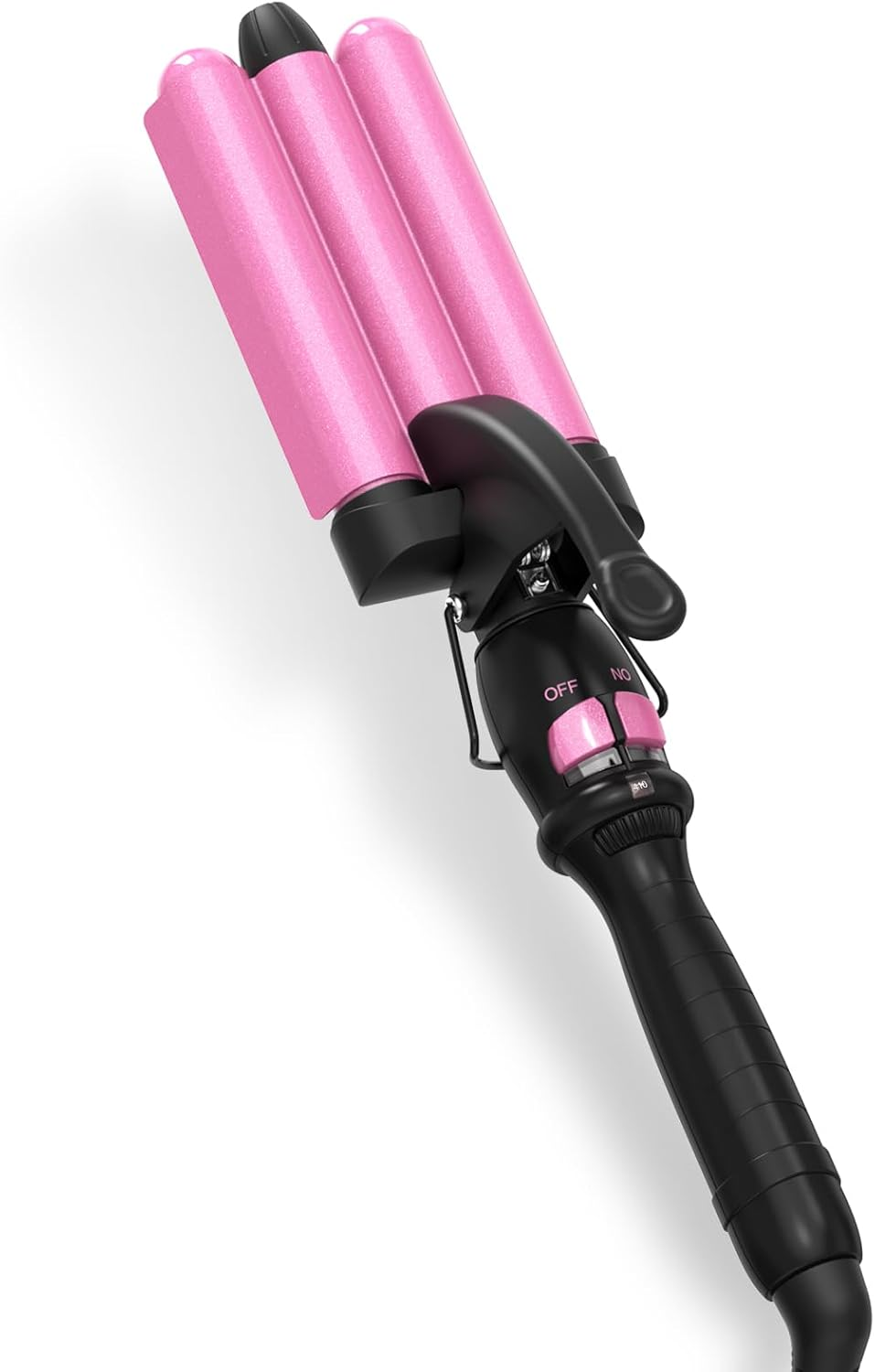 DAN Technology 1 Inch Ceramic 3 Barrel Curling Iron Wand Hair Waver (Pink) image number 1