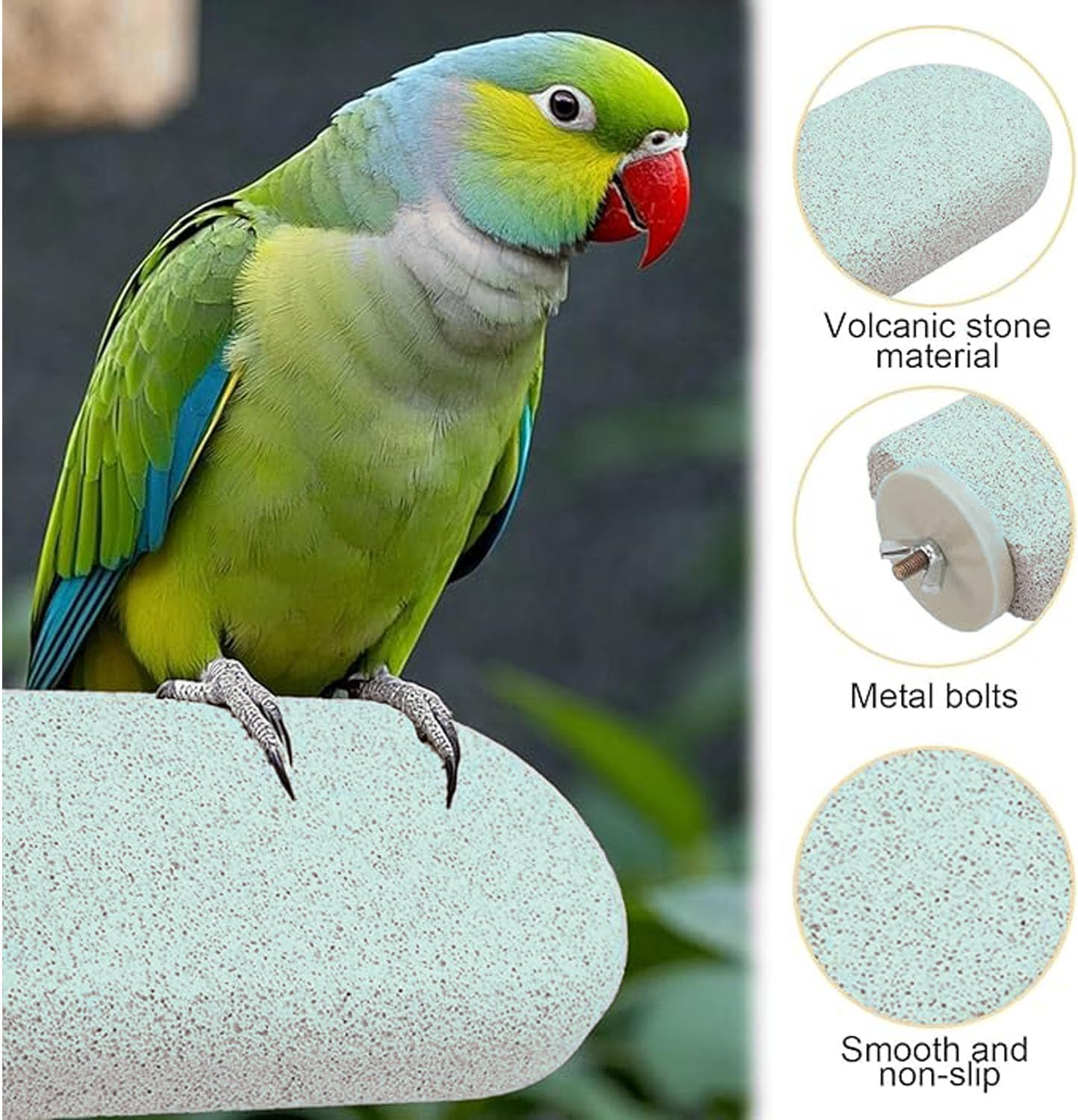 Resin Ice Cream Birds Stand, 2Pcs Bird Beak Grinding Stone Resin Perches, Birds Perch Beak Grinding Stone, Resing Birds Perches for Cage image number 5