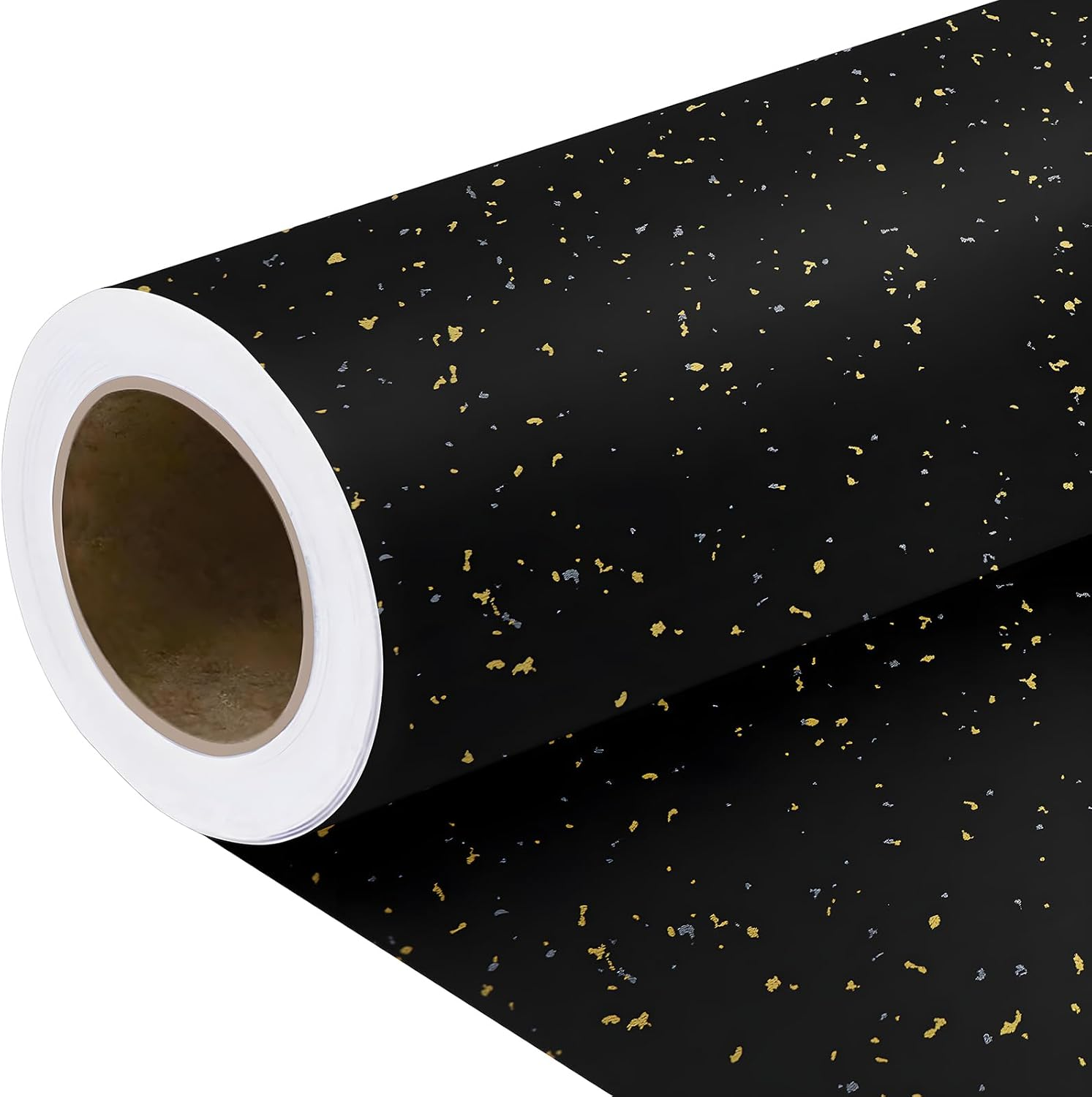 Taefuhnn Large Navy Blue Gift Wrapping Paper Roll 17 Inch X 32.8 Feet, Gold Silver Foil Design, 10 Meter Gift Wrap Paper Roll for Christmas Birthday Anniversary Celebration Fathers Day Baby Shower Boy