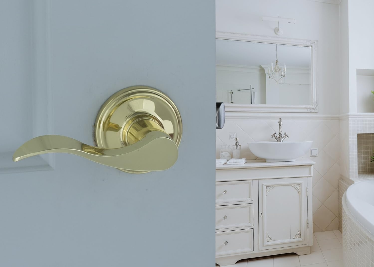 Copper Creek Hardware WL2220PB Door Lever, 3" X 5" X 6.8", Polished Brass, 1 Count (Pack of 1) image number 1