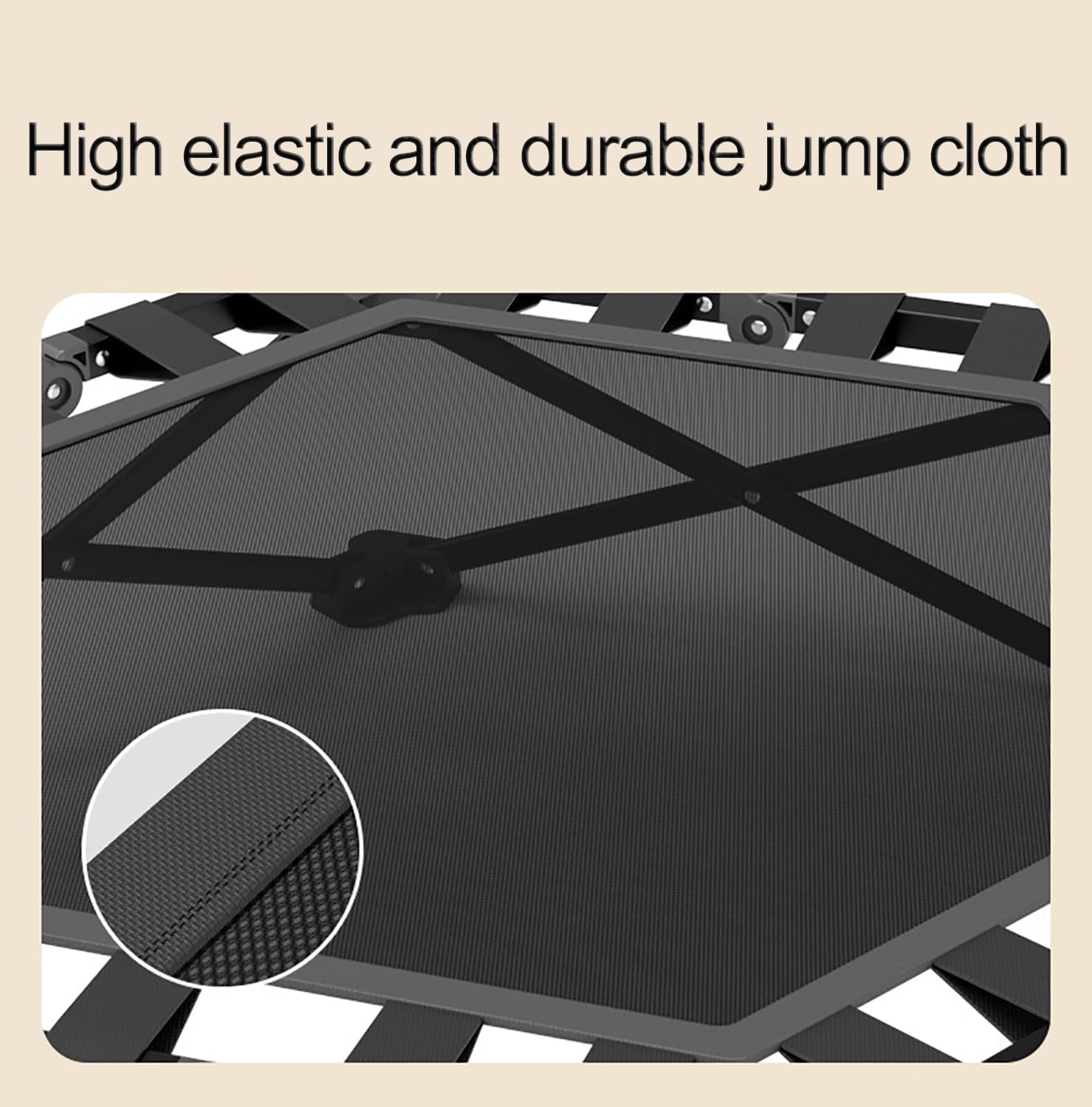 AMXGPT40 Inch Trampoline Has a Maximum Load Capacity of 300KG, the Fitness Trampoline Is Equipped with Adjustable Foam Handles, Suitable for Indoor/Outdoor Exercise for Adults and Children image number 4