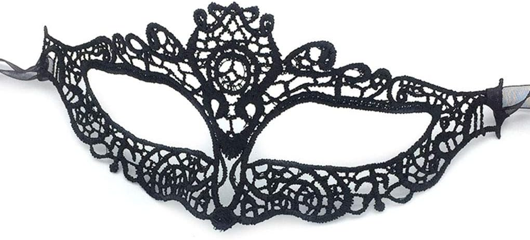 Masquerade Mask, 2 Pack Mardi Gras Party Lace Masks for Women, Prom Princess Venetian Masks - Black
