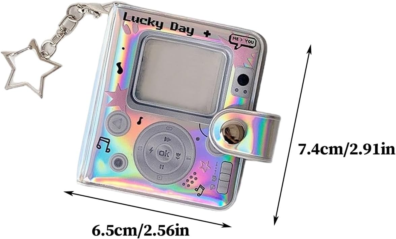 Keychain Photo Album,Double-Sided Cute Small Retro Portable Keychain,Kids Photo Album - for Kids New Year Memorial Pregnancy Birth Car Christmas Growth Home Holiday Party Vacation - Memory Storage image number 5