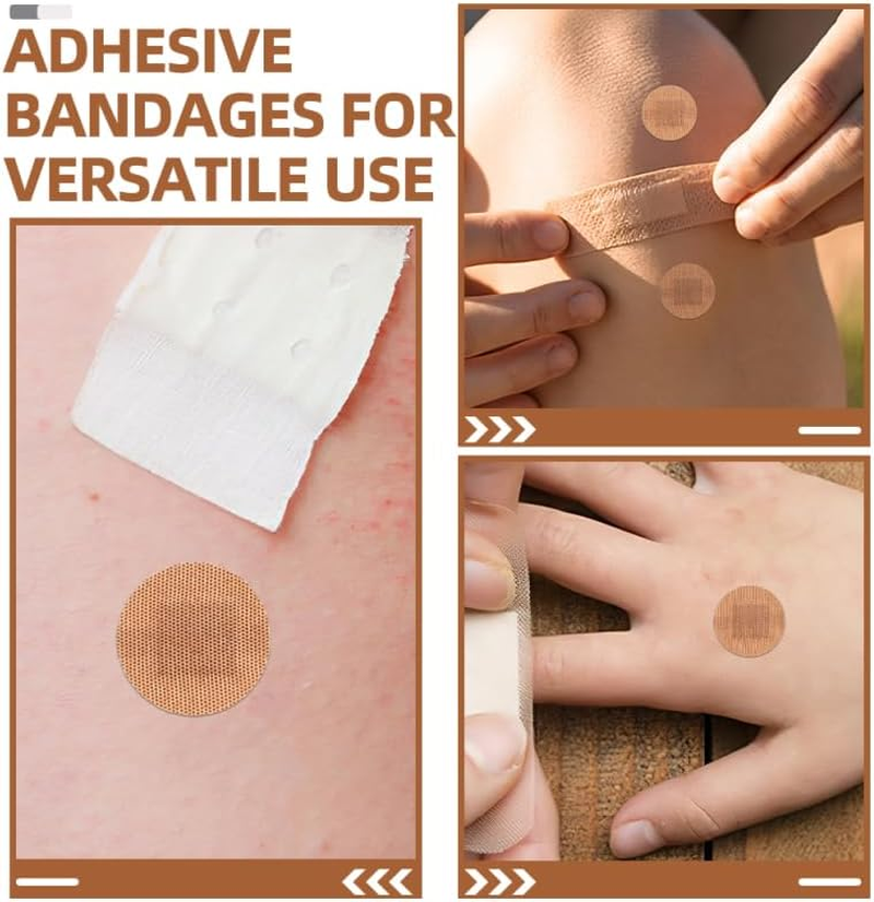 Healvian 100Pcs Adhesive Bandages Breathable round Plasters Water-Resistant Wounds Care Stickers Bandage Tape for Joints Fingers and Knuckle Protection image number 4