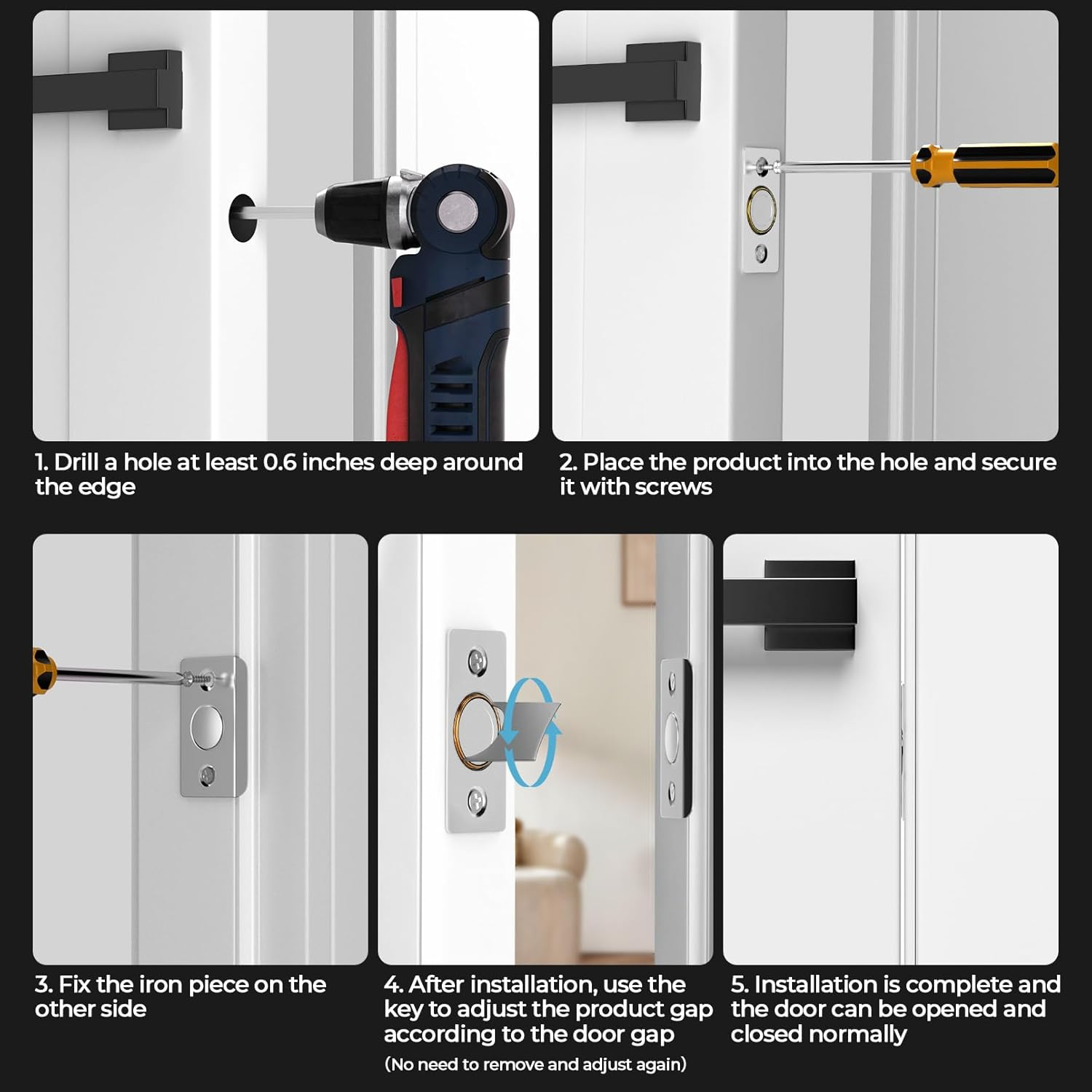 Tonitrui Silent Ball Catch, Adjustable Strong Magnet Door Catch，Using Noise Free, Replacing Door Ball Catch, with Identical Installation Dimension(2 Pack, Silver) image number 4