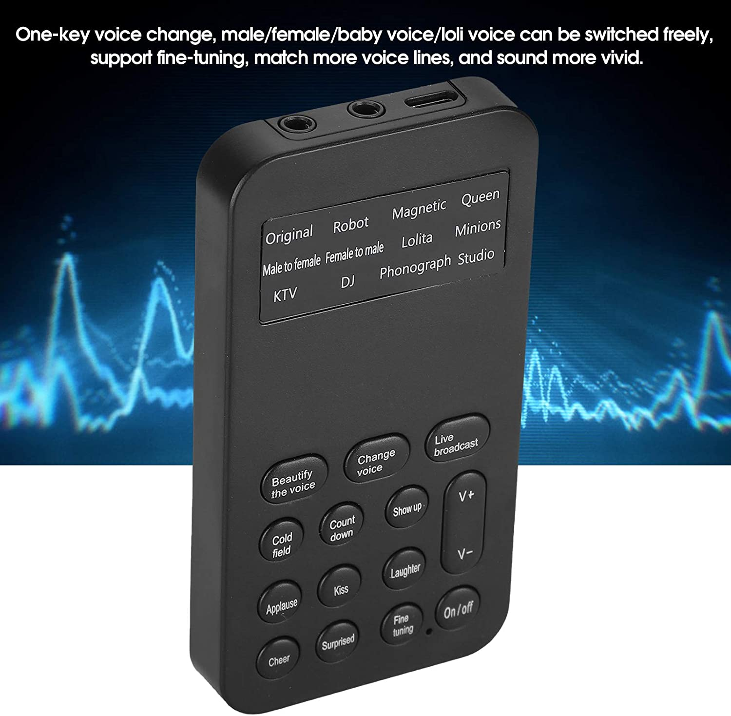 Mini Voice Changer Sound Card for Computers, Sound Converter with 8 Different Voice Changes for Computers Phones Tablets Gaming Device, Sound Effects Machine for Kids Friends, Gifts