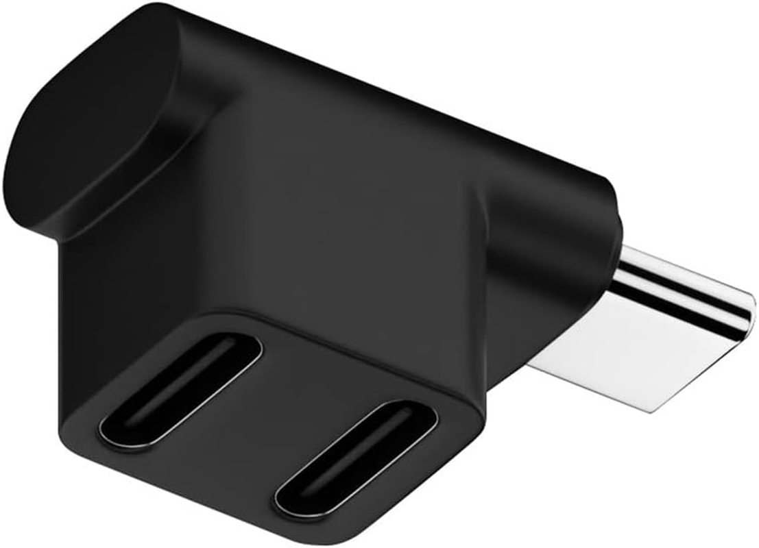 Cablecc USB3.0 Type C Male 10Gbps to Dual Female Power Data Splitter Adapter up Angled Compatible with Steam Deck Laptop image number 6