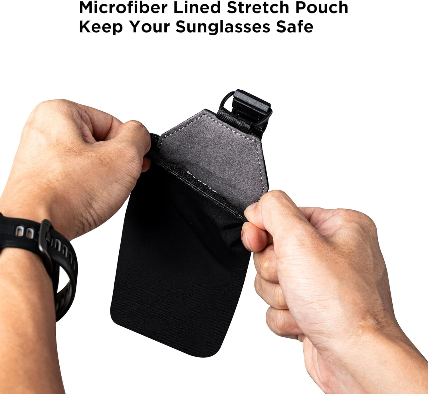 ALPAKA HUB Sunglasses Pouch - Microfibre Lined Stretch Holder with anti Scratch Nylon 840D Weatherproof Fabric Travel Glasses Small Organizer Men & Women - HUB Clip Attaches Backpack Strap image number 5