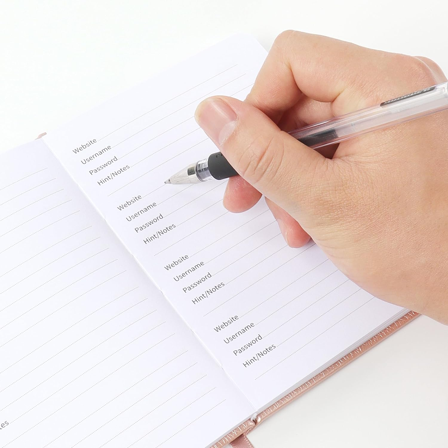 JUNART 4Colors A6 Password Book with Alphabetical Tabs and Elastic Pen Loop, PU Leather Cover, Secure Organizer for Home, Office and Travel（Purple）