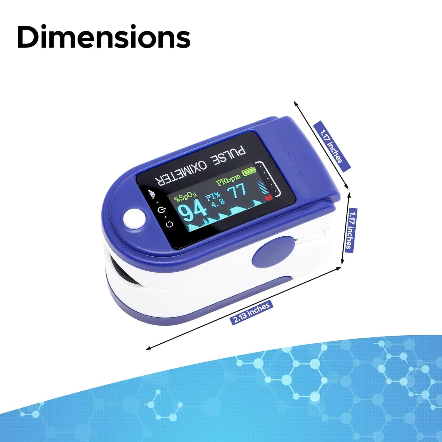 Fingertip Pulse Oximeter, Fast & High-Precision Spo2 Measurement, Blood Oxygen Saturation & Pulse Rate Monitoring, OLED Screen with Large Fonts image number 6