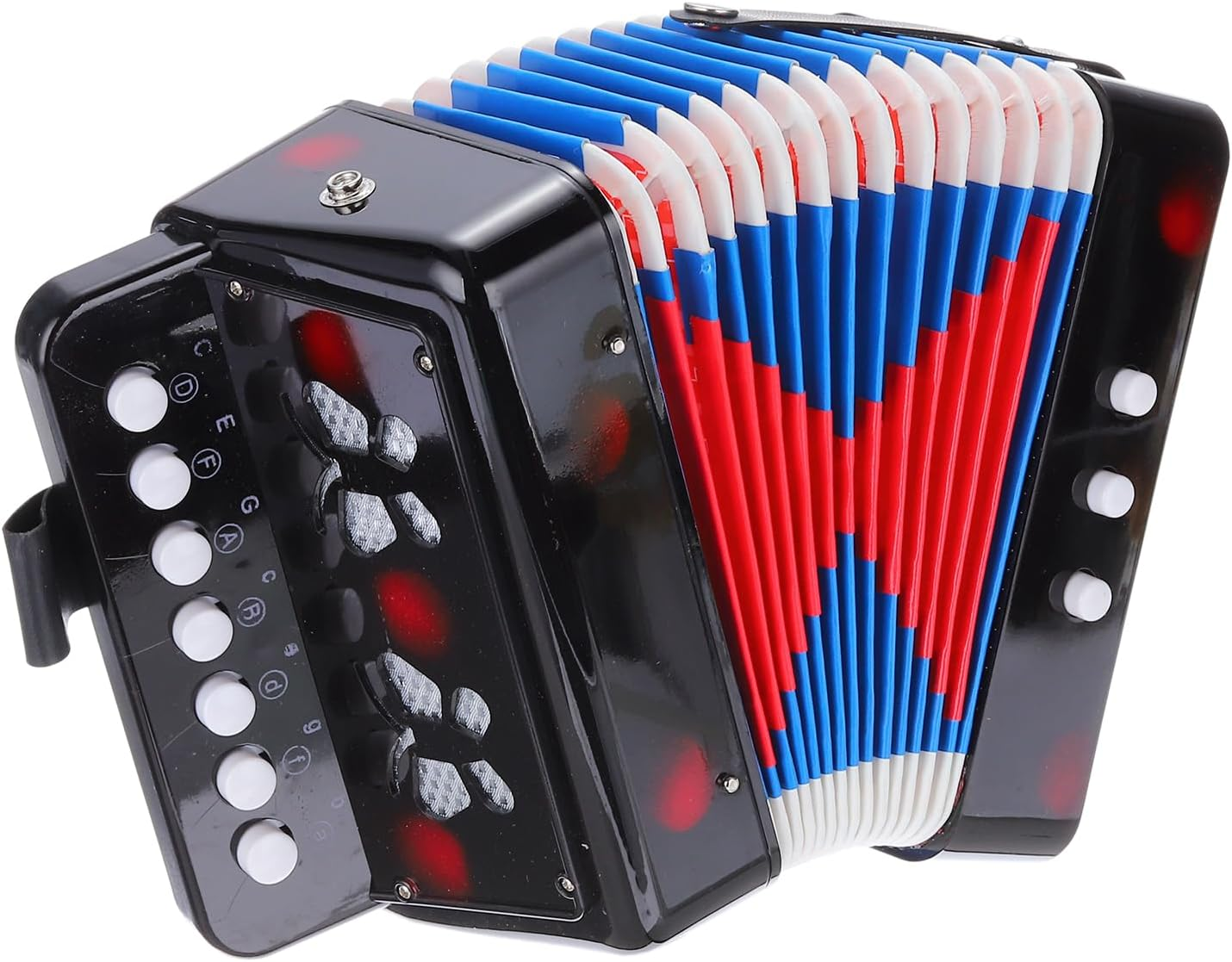 Sourcing Map Accordion 10 Keys Button Accordion Mini Musical Instrument Gifts for Adults Beginners Educational, Black image number 2