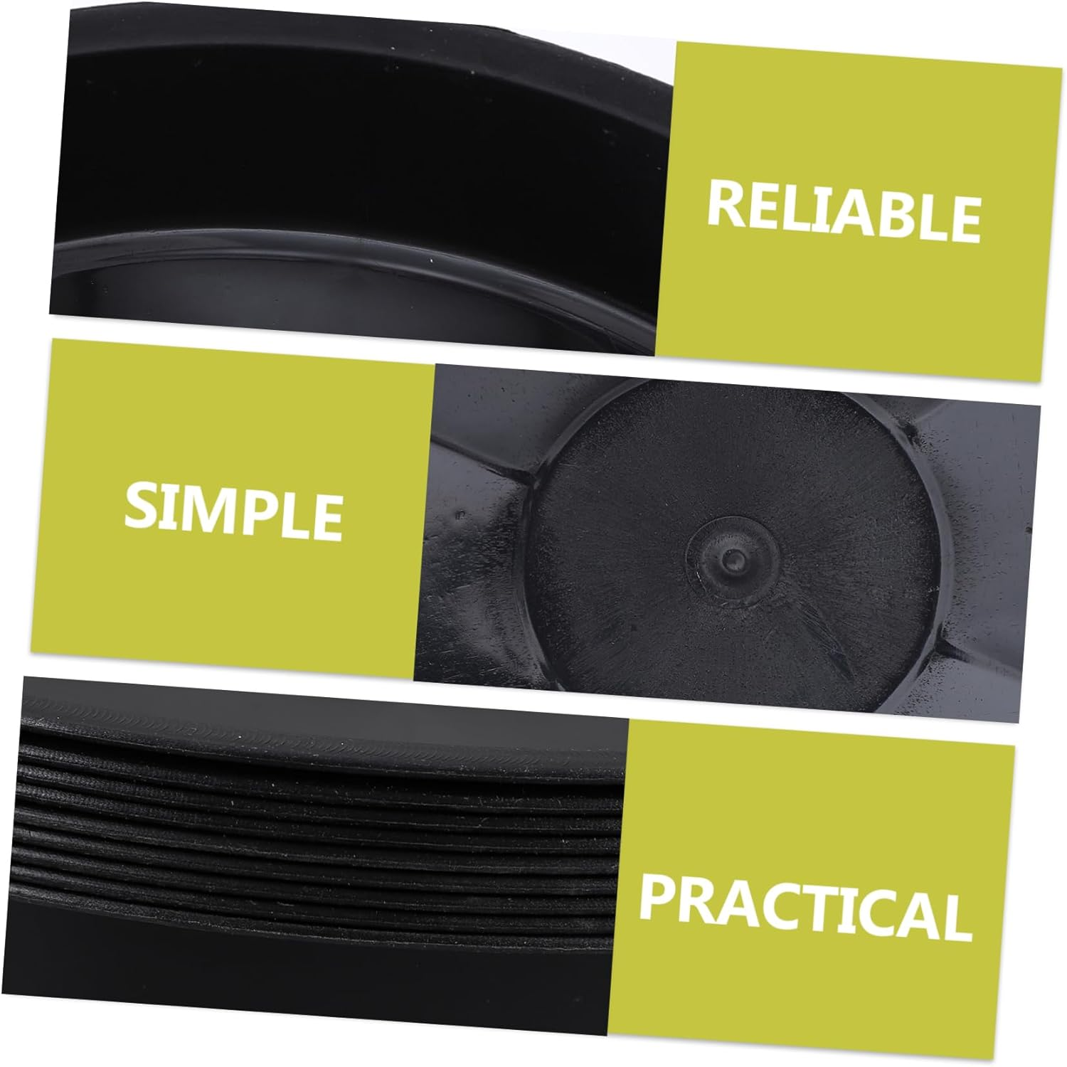 BEBEMOKO 10 Pcs Black Plastic Bonsai Trays and Flowerpot Pallets for Indoor Gardening with Drip-Resistant Planter Base Suitable for Household Potted Plants and Balcony Use image number 5