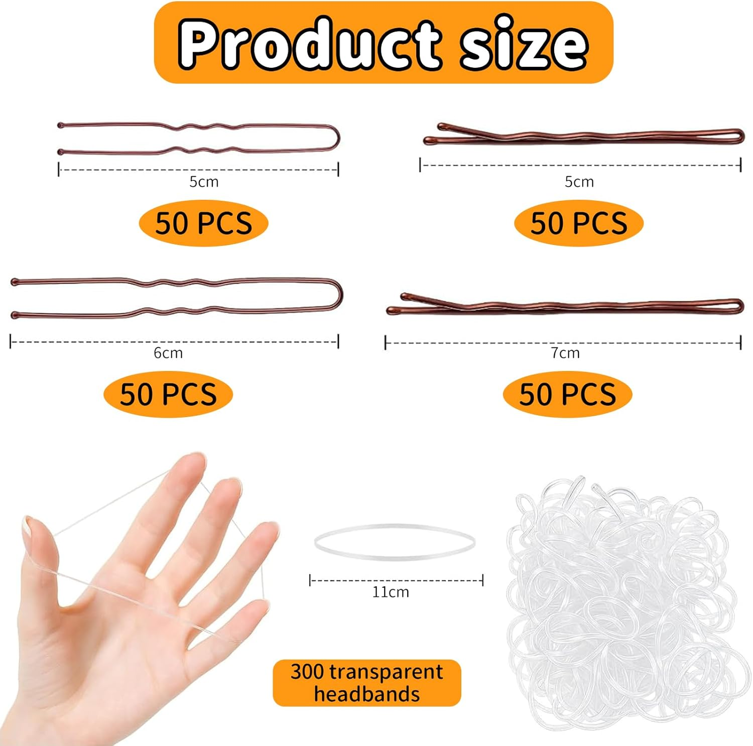 MOLIMOLI Hair Clip Set 300 Pieces, Hair Accessories & Hair Pins with Box: 200 Bobby Pins Hair (2-2.75 Inches) + 100 Hair Bobbles, Invisible Hair Clips for Women image number 6