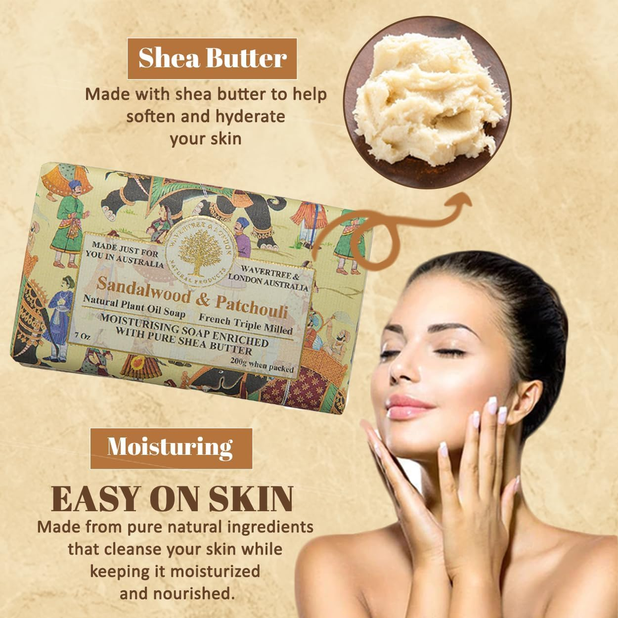 Wavertree and London Sandalwood & Patchouli Soap Bar, 200 G image number 1