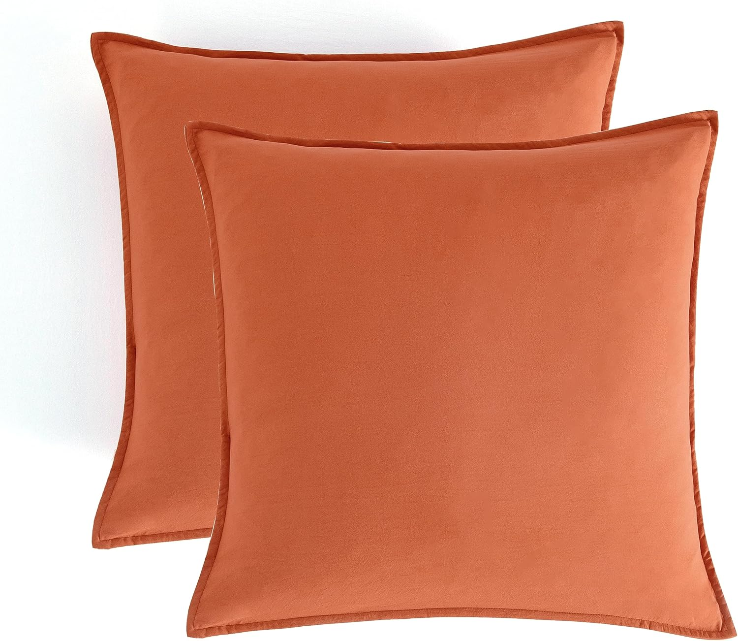 Twin Pack Vintage Washed Microfibre European Pillowcase (Terracotta, 65Cm X 65Cm) - Butter image number 6