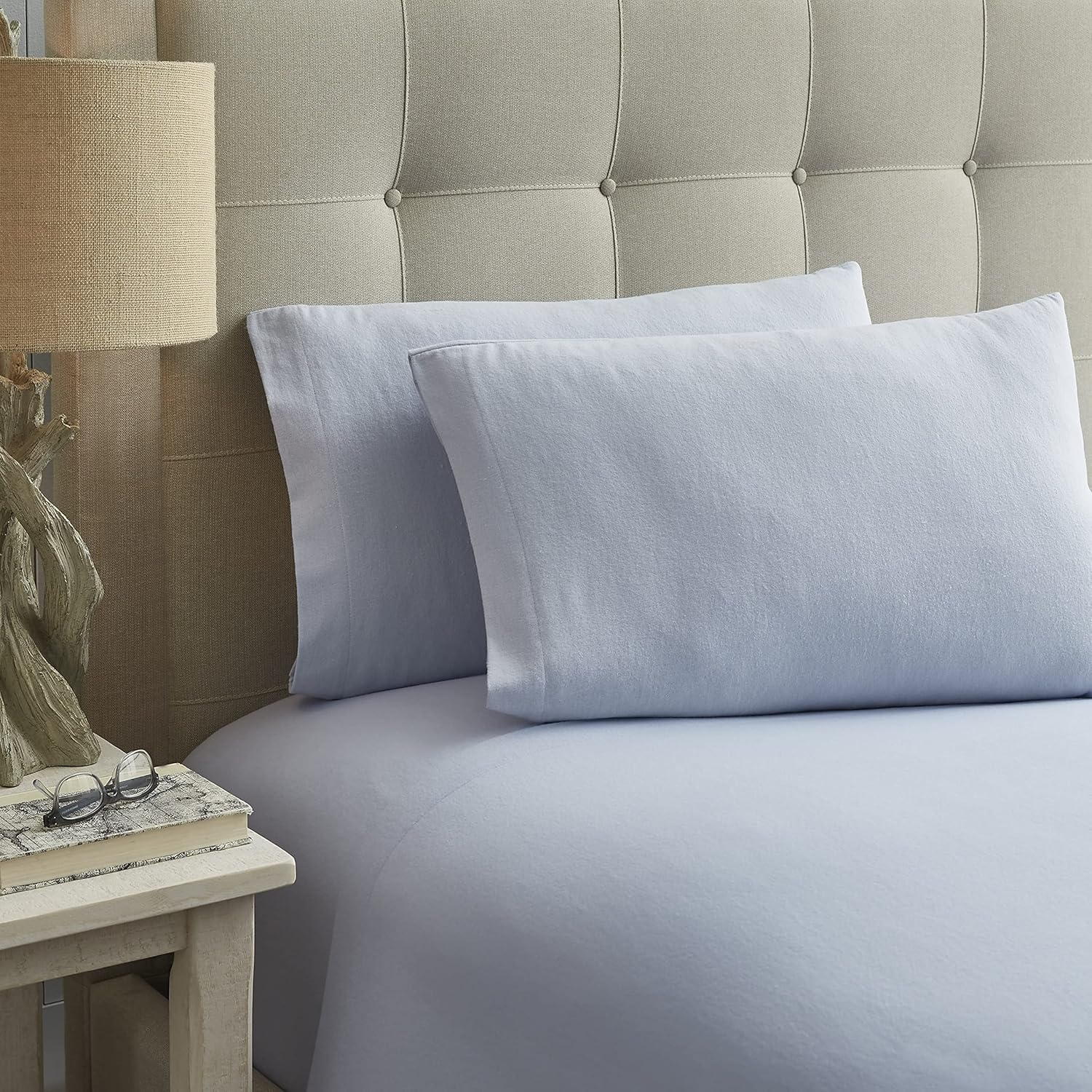 Laura Ashley Home - Twin Sheets, Cotton Flannel Bedding Set, Brushed for Extra Softness & Comfort (Blue, Twin) image number 2