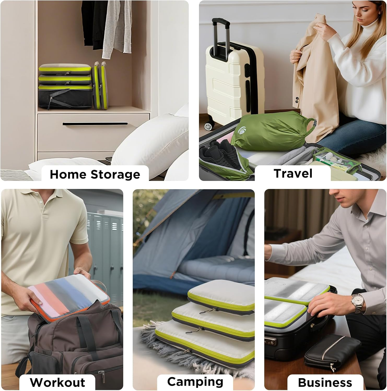 Cipway Compression Packing Cubes for Travel-Expandable Luggage Organizer Set Pack More in Less Space,Travel Gear Accessories image number 4