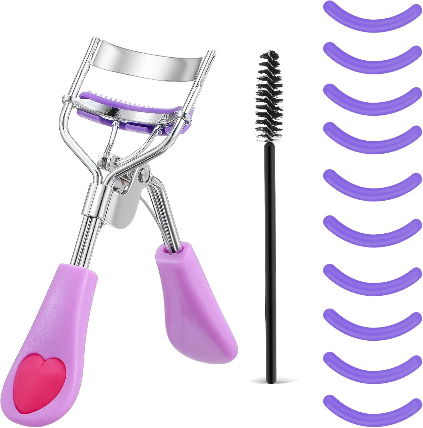 Sibba Professional Eyelash Curler for Women No Pinching or Pulling Durable Eyelash Curler Fits All Eye Shapes with 10 Pieces Silicone Refill Pads and Eyelash Brush (Rose Red) image number 5