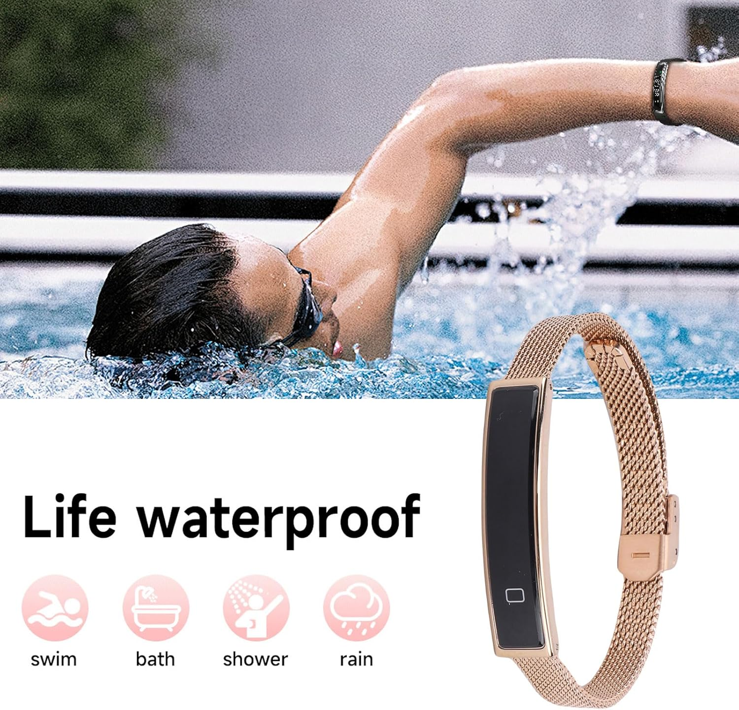 Dpofirs Smart Health Wristband, Smart Bracelet Wearable Activity & Fitness Tracker for Multi Sport Mode, Health Wristband for Women Ladies image number 5