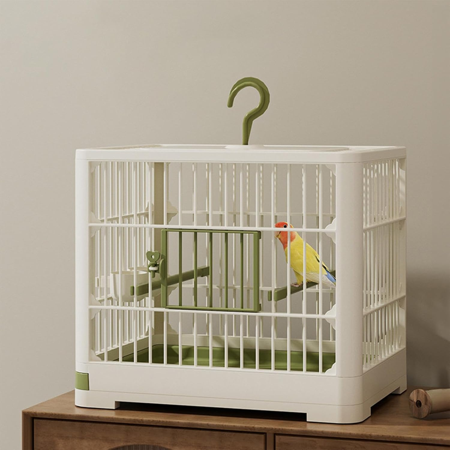 Bird Carrier - Portable Bird Carrier Cage | Weekend Budgie Canary Finch Clear Parrot Travel Cage Ornamental Cage with Dish Hook Handle image number 1