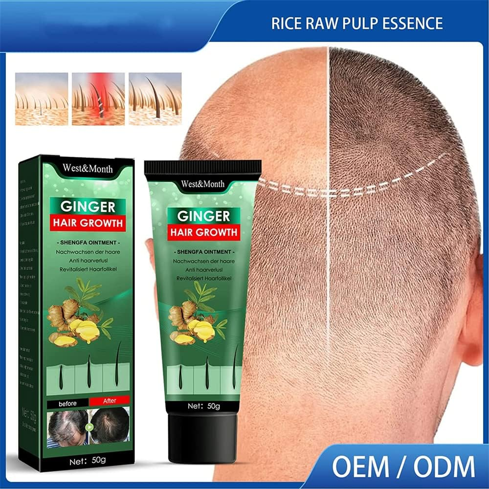 2Pcs Ginger Hair Growth Ointment,50G Natural Hair Boost Ginger Cream,Anti-Loss Dense Hair Care Serum for Thinning Hair and Hair Loss,Fast Hair Growth image number 1