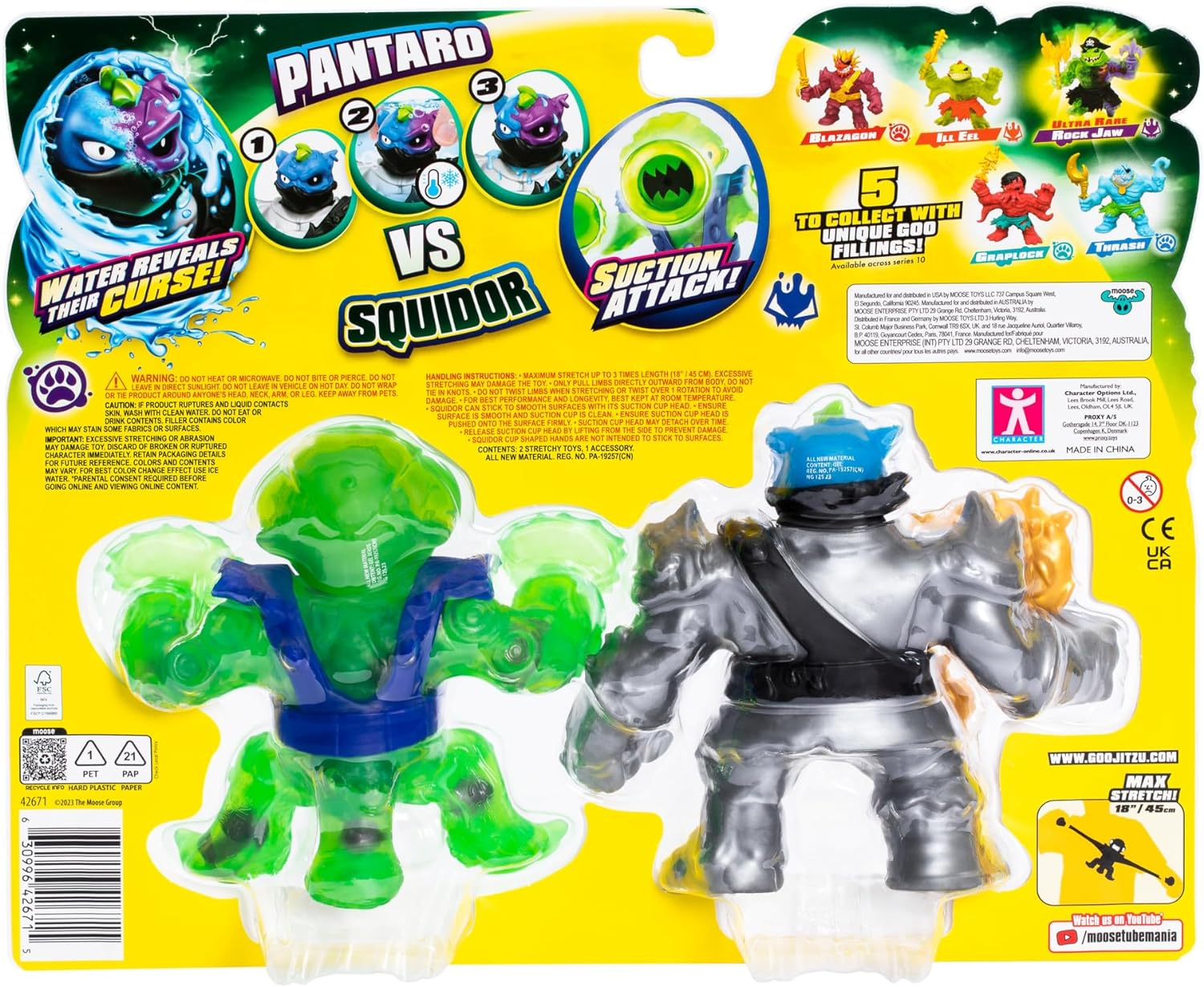 Heroes of Goo Jit Zu Cursed Goo Sea versus Pack Exclusive 2 Figure Pack Exclusive Pantaro with Color Change Face & Exclusive Squidor with Suction Attack image number 5