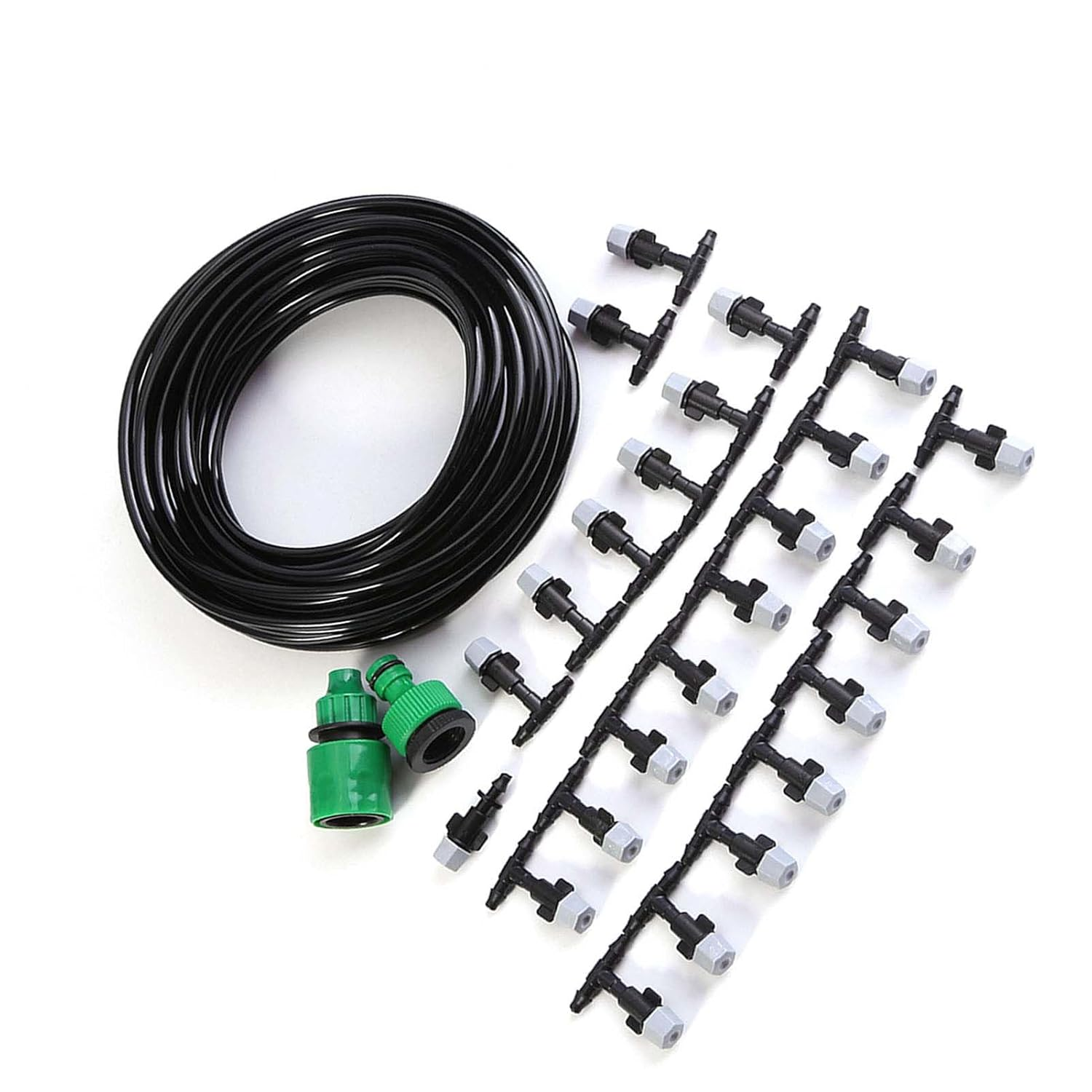 Domary Water Misting System Hose Sprinkler Nozzle Set Greenhouse Patio Irrigation Kit (15M) image number 1
