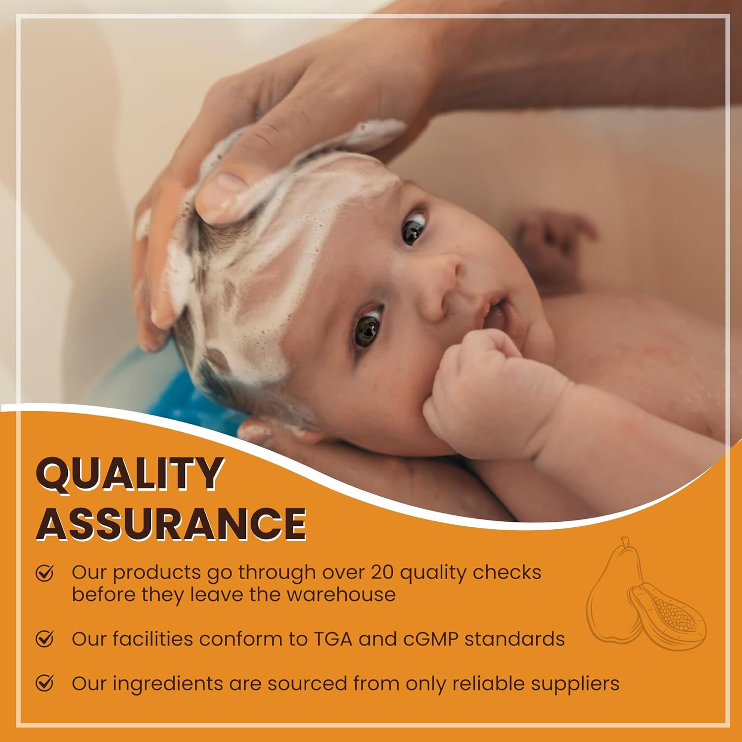 Healthy Care Natural Paw Paw Baby Shampoo & Body Wash - Organic Shampoo for Soft, Healthy Skin & Hair - All Natural Ingredients - 500 Ml image number 2