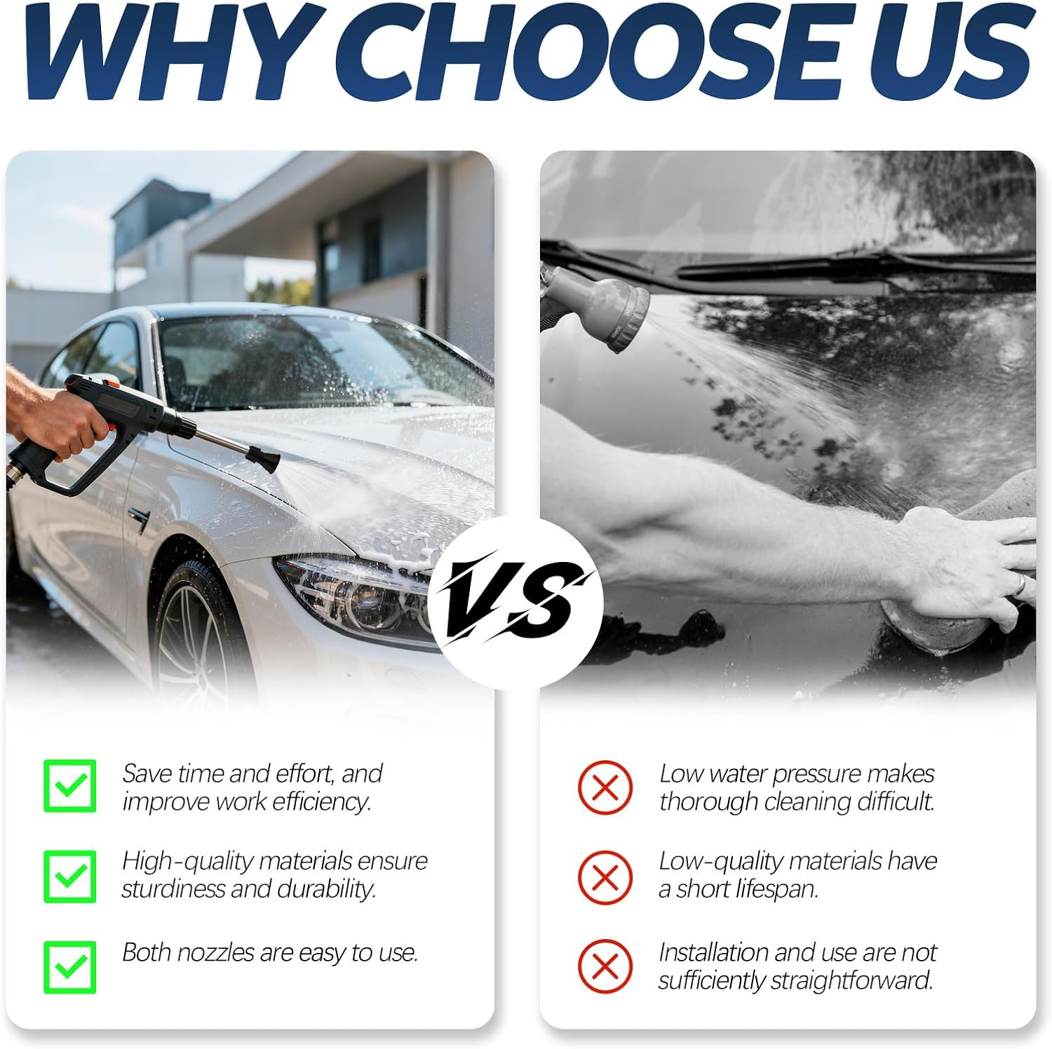 2 Packs 0.64 Cm Stainless Steel 40 Degree Pressure Washer Nozzle Quick Connector, Pressure Washer Tips with Rubber Protection Guard for High-Efficiency Cleaning image number 4