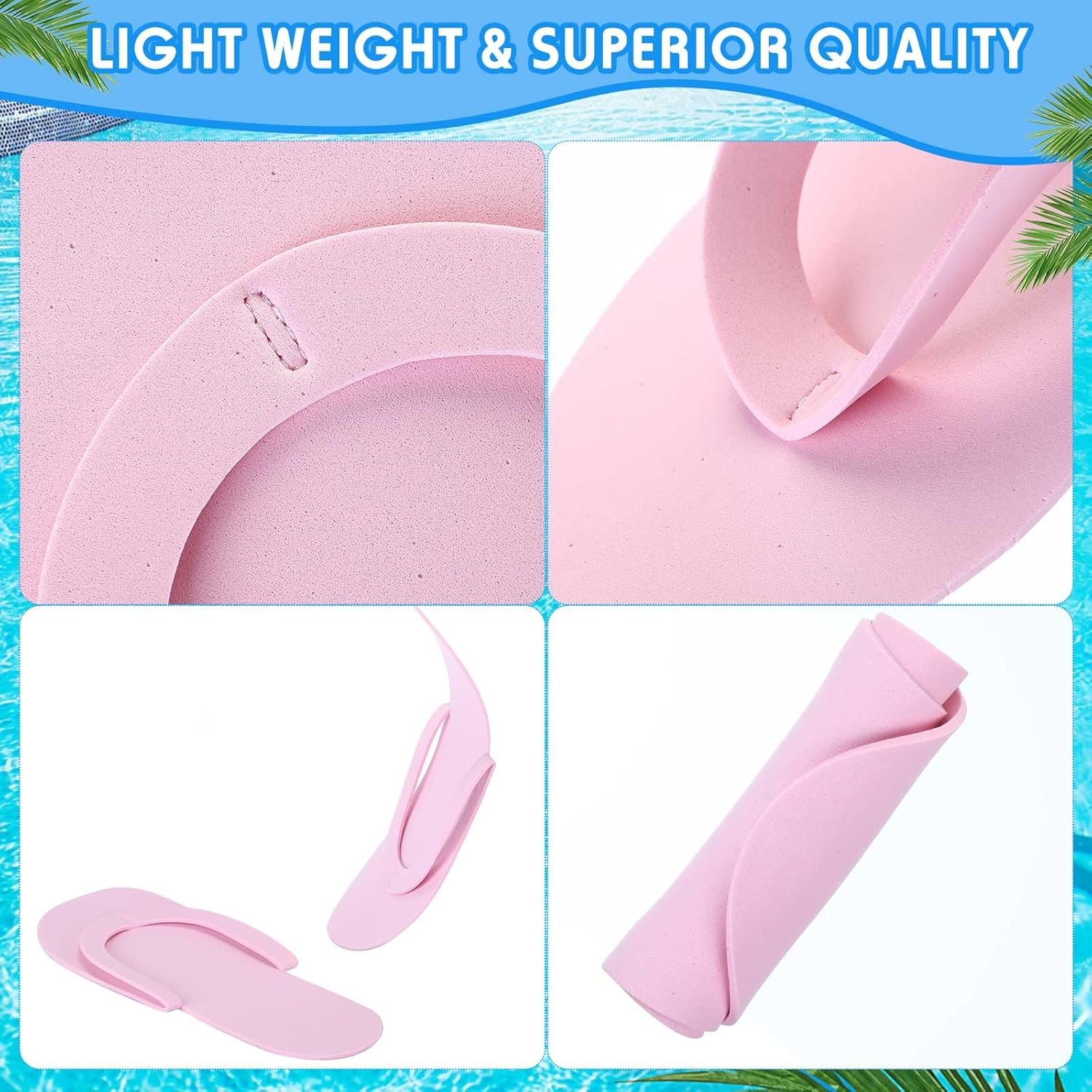 Jenpen 60 Pairs Disposable Slippers Foam Pedicure Flip Flops Disposable Flip Flops Foldable Pedicure Slippers for Salon Spa Hotel - Green image number 6