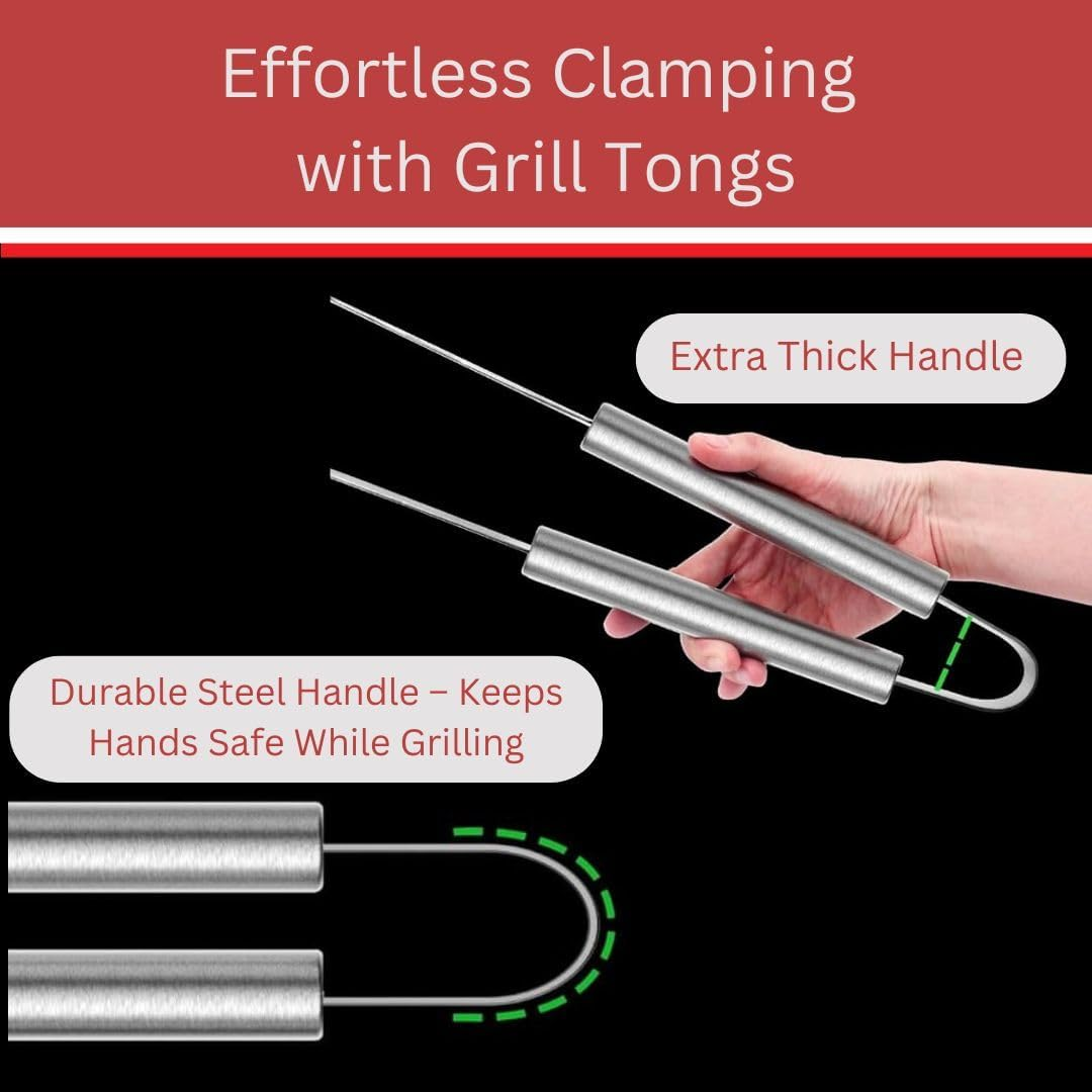 Stainless Steel BBQ Grill Tool Set - BBQ Accessories & Grill Tools, Durable Stainless-Steel Utensils, Spatula, Tongs, Cleaning Brush & More, Grilling Gift for Men, Dad Outdoor Gifts image number 3