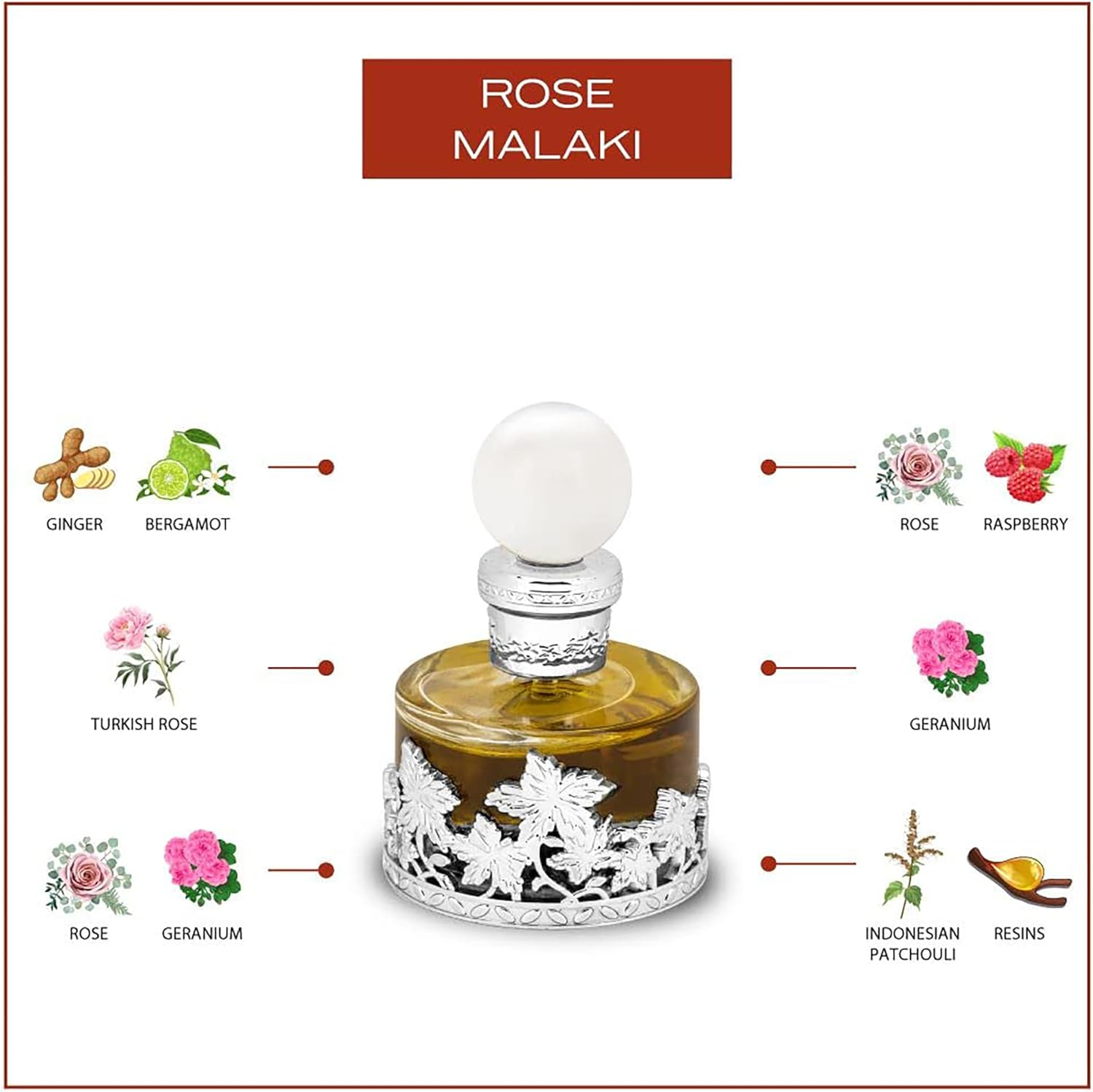 Swiss Arabian Rose Malaki for Unisex - 1 Oz Parfum Oil image number 2