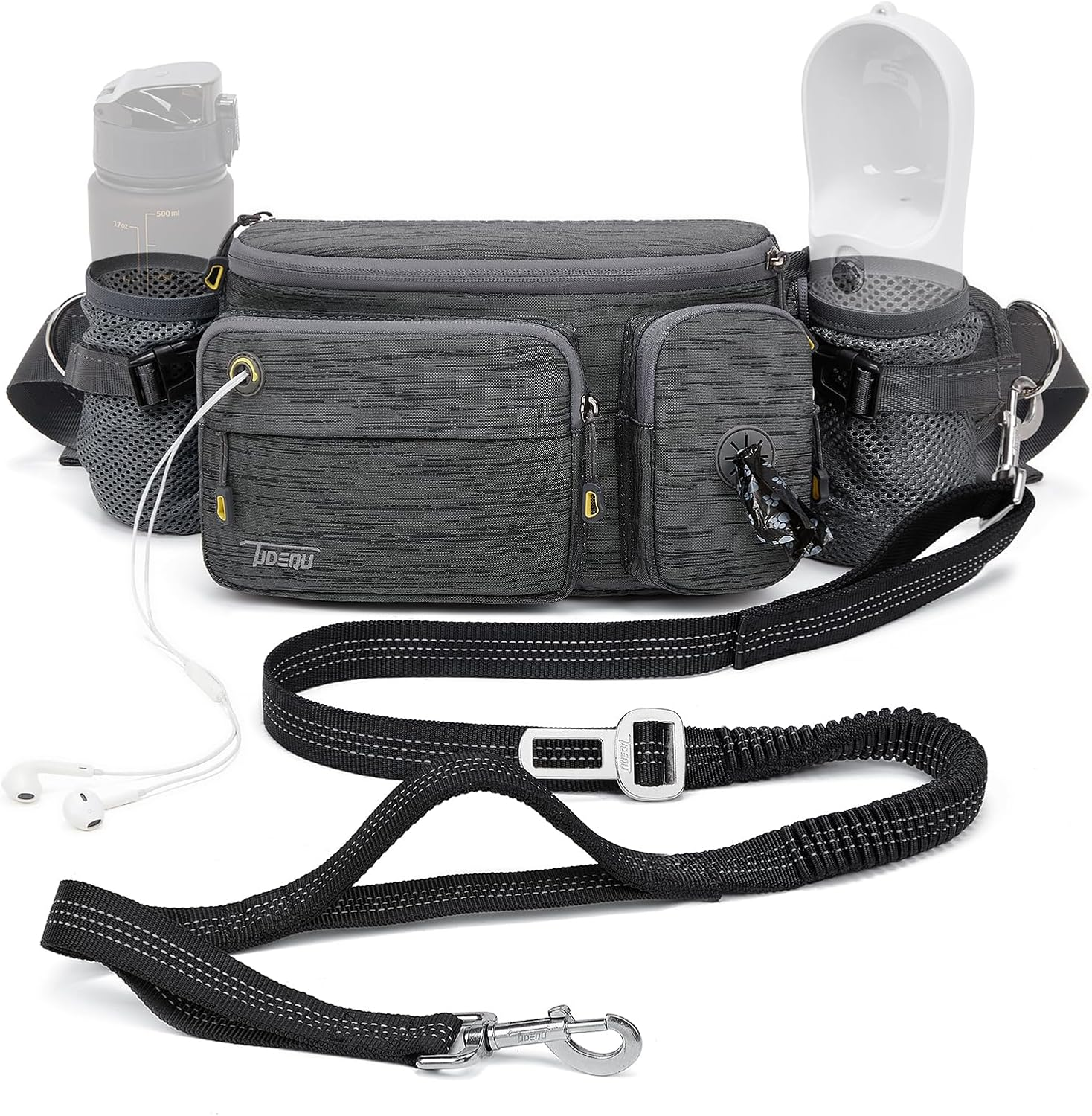 Hands Free Dog Leash for Large Dog with Large Bum Bag,Dog Walking Belt,Waist Dog Leash,Dog Hiking Belt,Dog Running Waist Belt